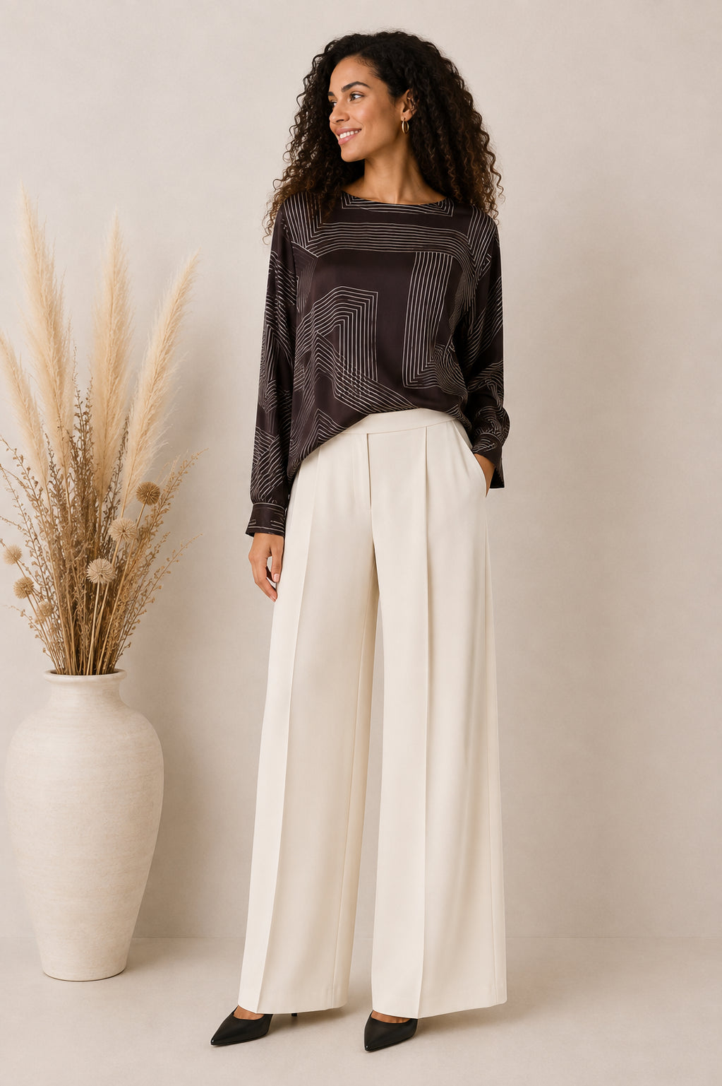 Blusa fluida con stampa geometrica - SHE_FLORENCE_LAB