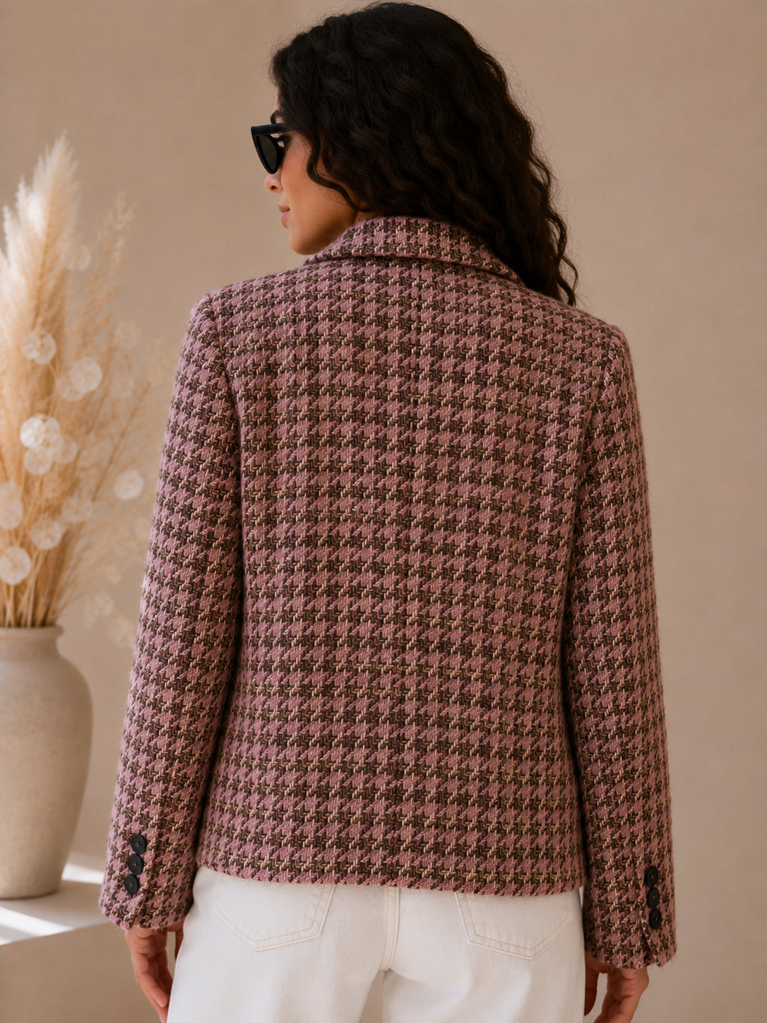 Giacca in pied de poule multicolor con filo lurex - VICOLO