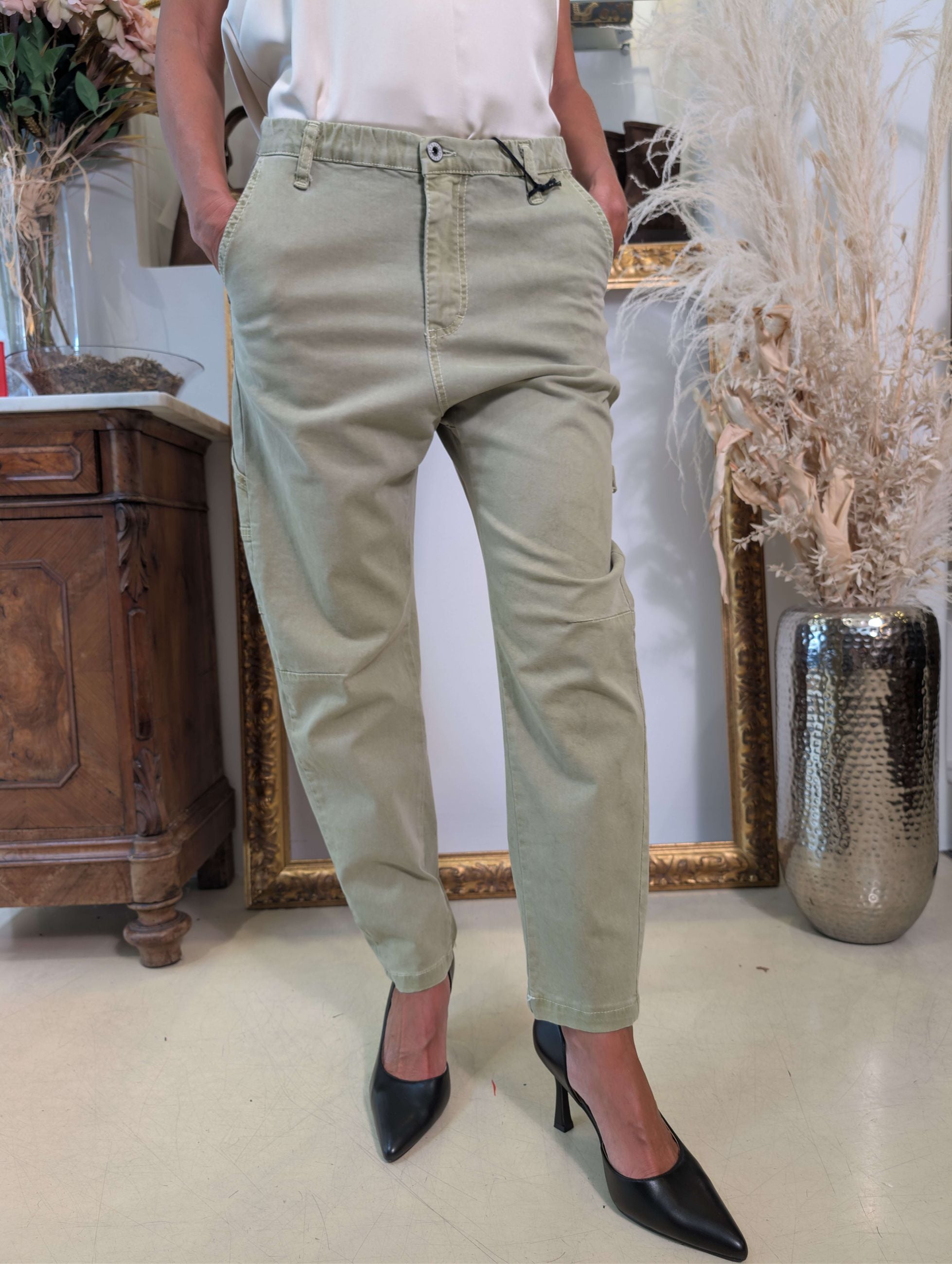 Panta fatigue in gabardina winter tinta in capo - PLEASE