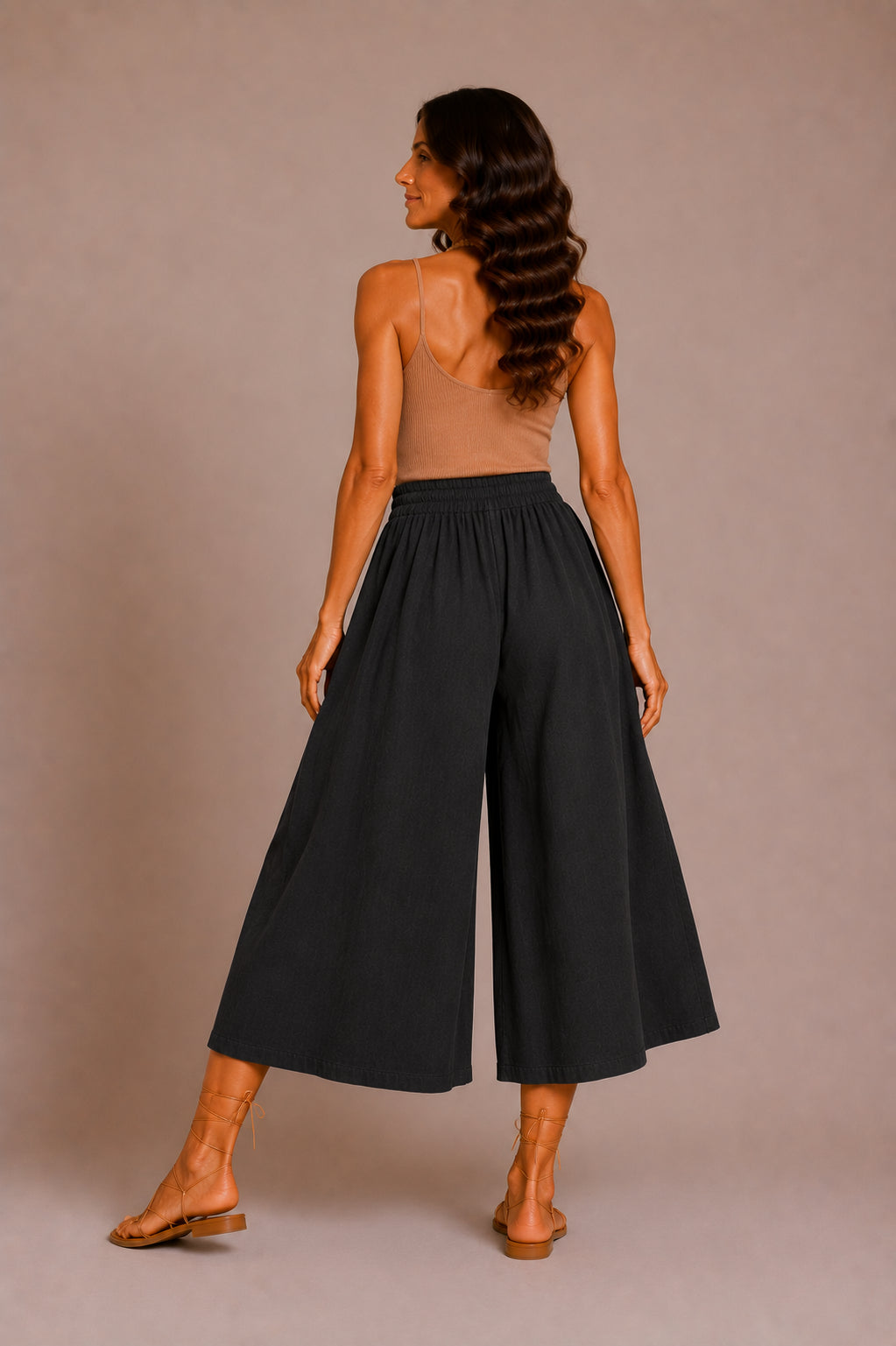 Panta cropped ampio in mussola di cotone - SHE_FLORENCE_LAB