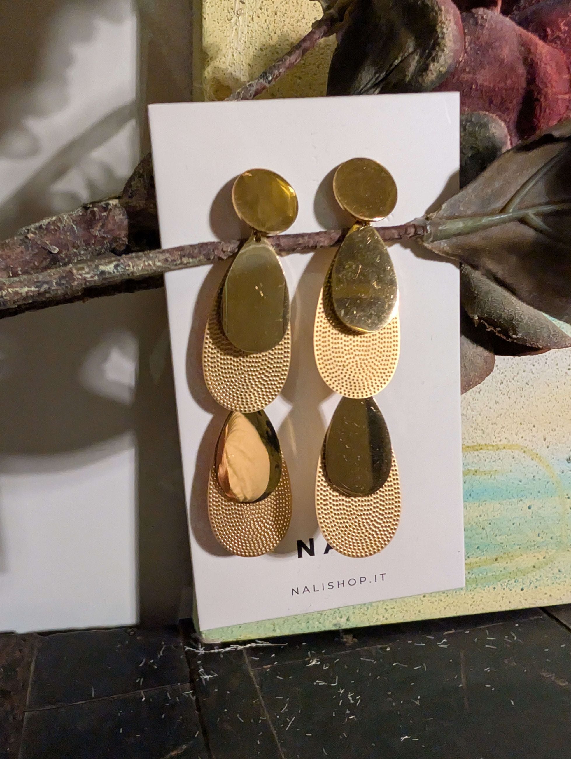 ORECCHINI MULTI GOCCIA PENDENTI ORO - NALI'