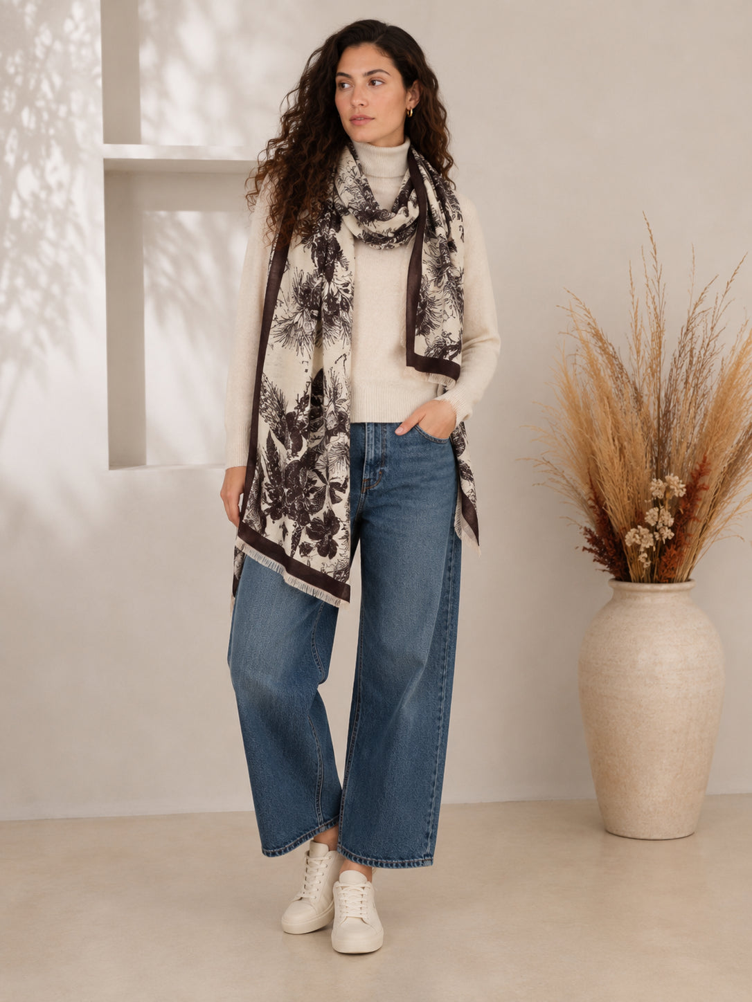 Maxi foulard stampa botanica - Sandro Ferrone