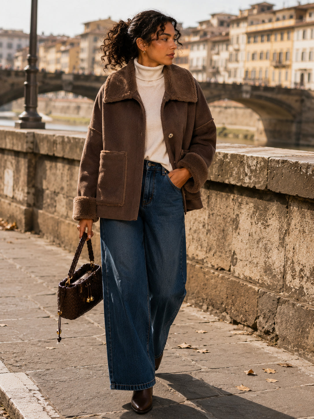 Giubbotto Oversize Suede Touch con Faux Fur - Sandro Ferrone
