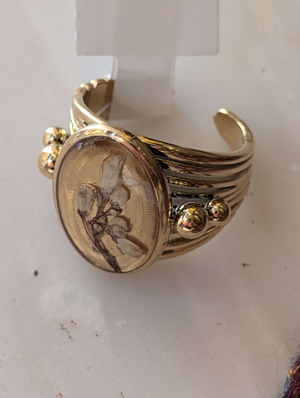 ANELLO VINTAGE CON FOGLIA ORO - NALI'