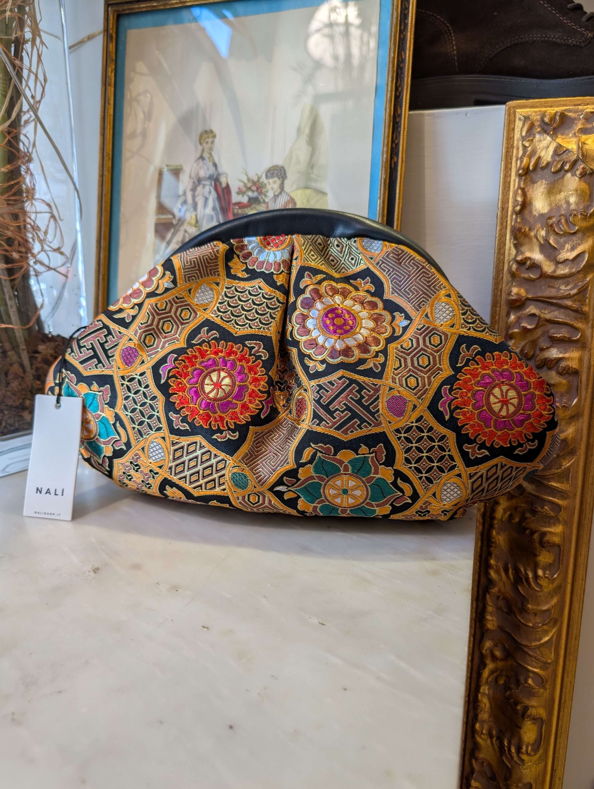 POCHETTE URANUS FANTASIA NERO/ARANCIO - NALI'