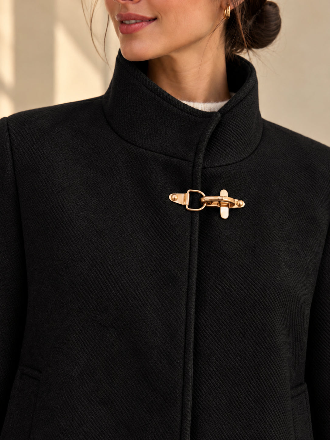 Cropped Coat in panno con dettagli gold - MARKUP DONNA