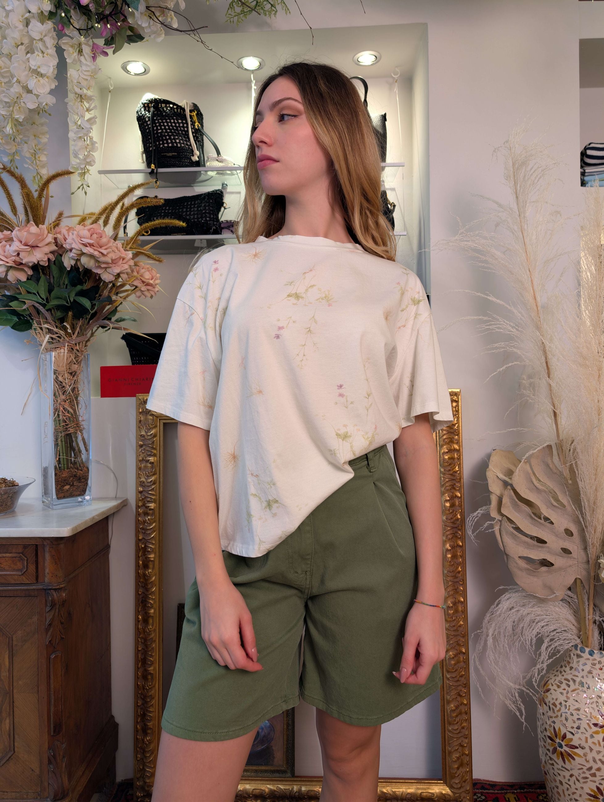 T-shirt stampa ramages sfumato all over - PLEASE