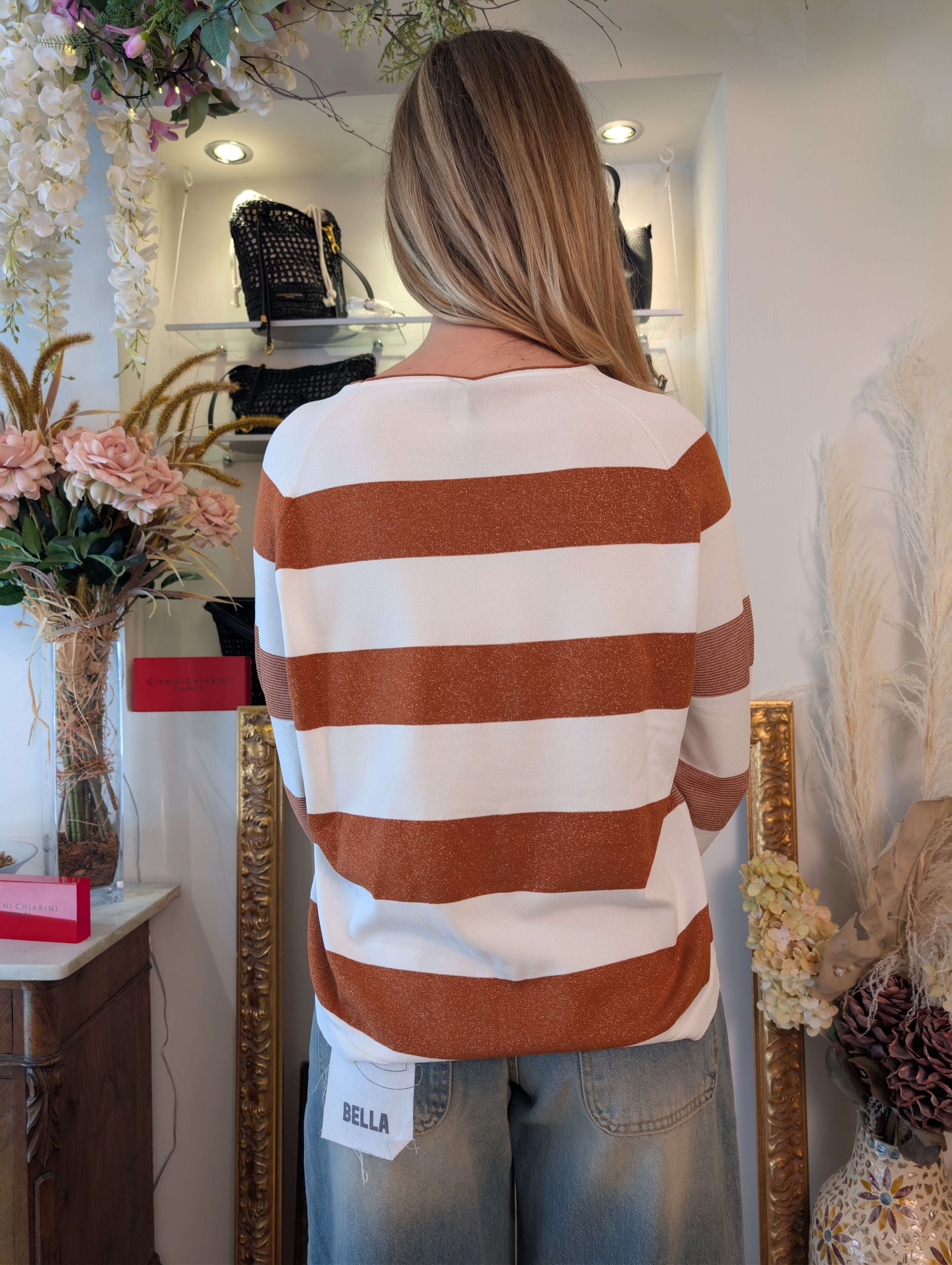 Maglia Girocollo Rigata con Lurex - SHE_FLORENCE_LAB