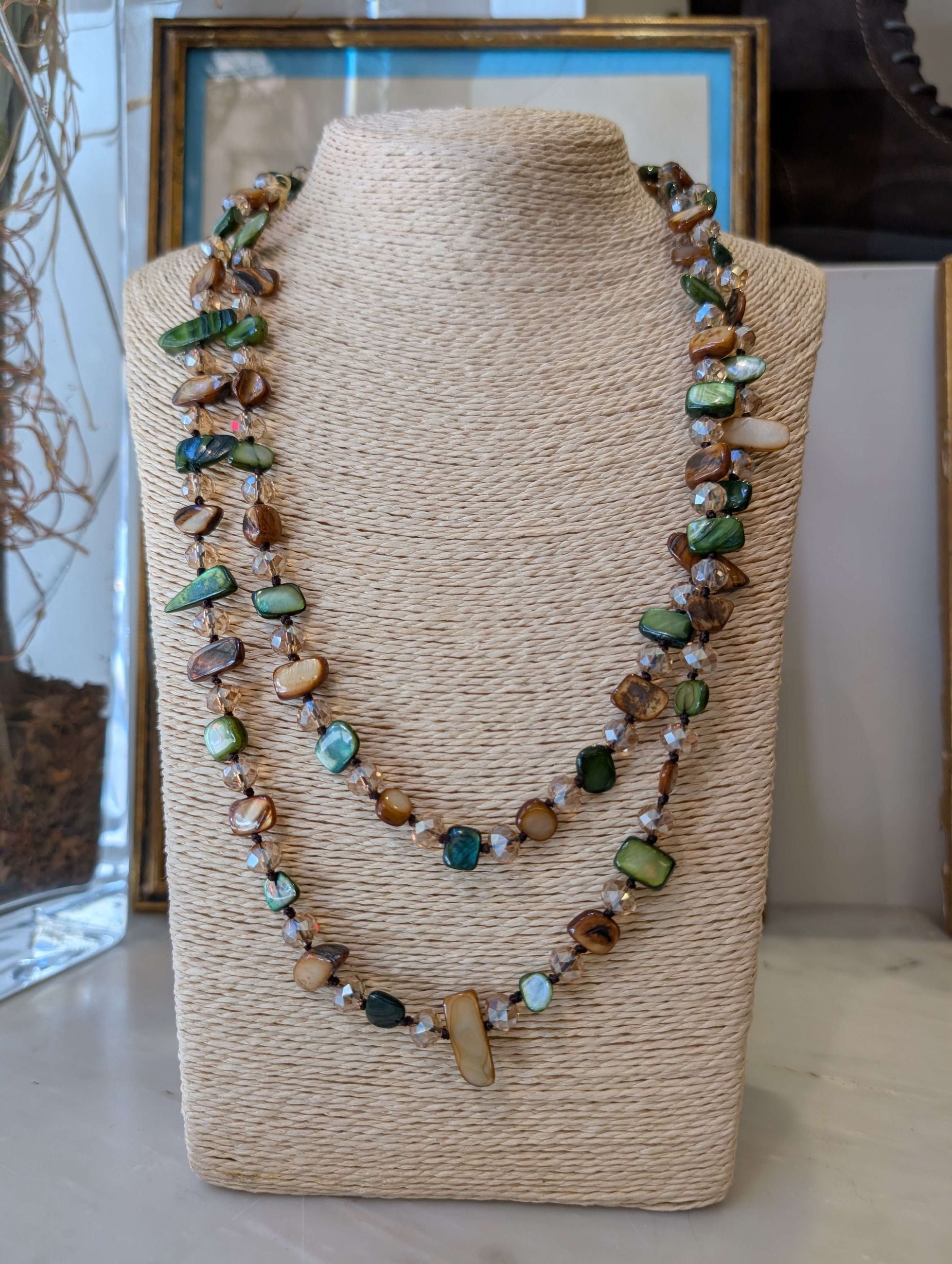 COLLANA LUNGA CON MIX PERLINE VERDE - NALI'
