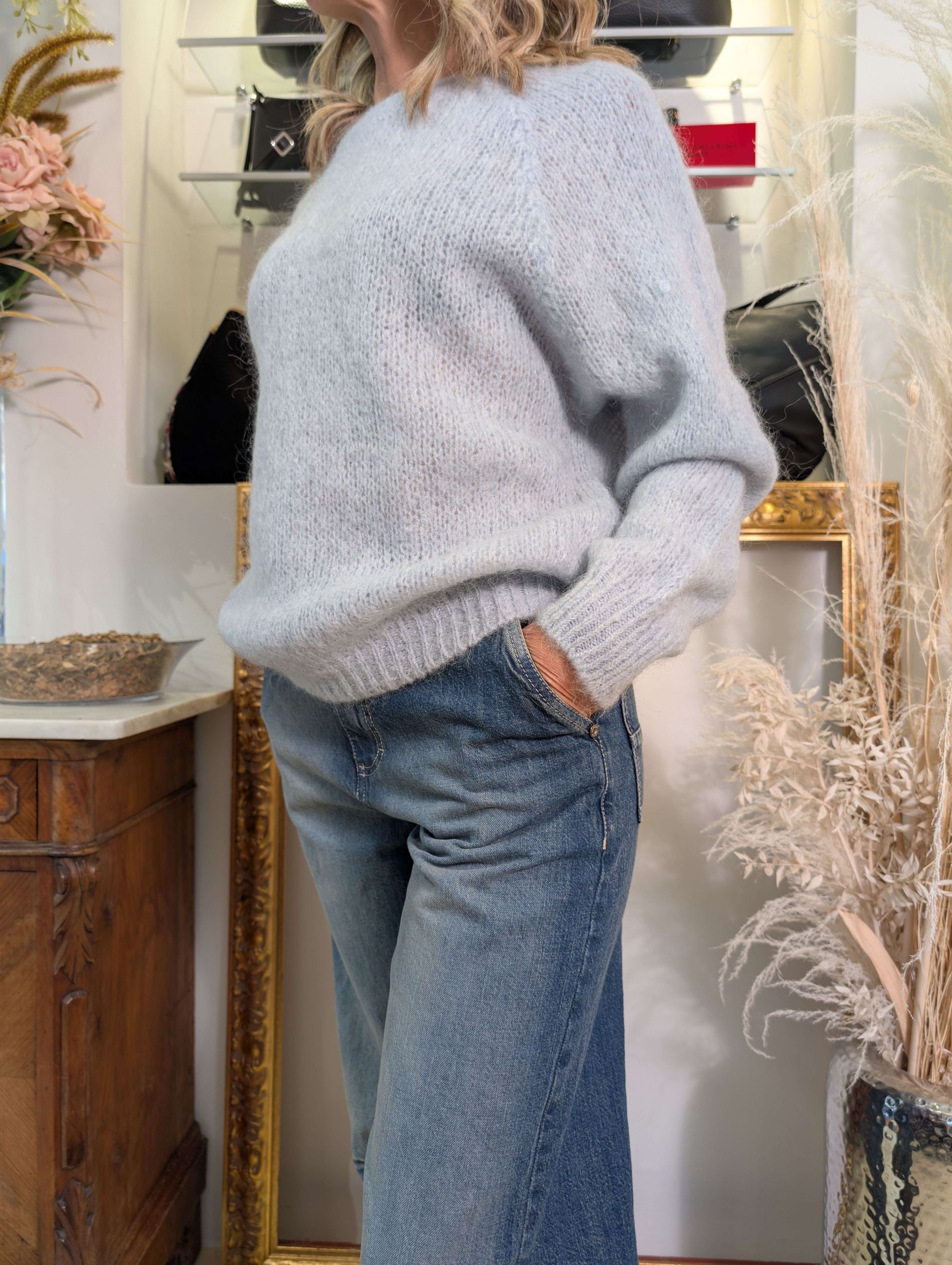 Maglia paricollo in kid mohair - SHE_FLORENCE_LAB