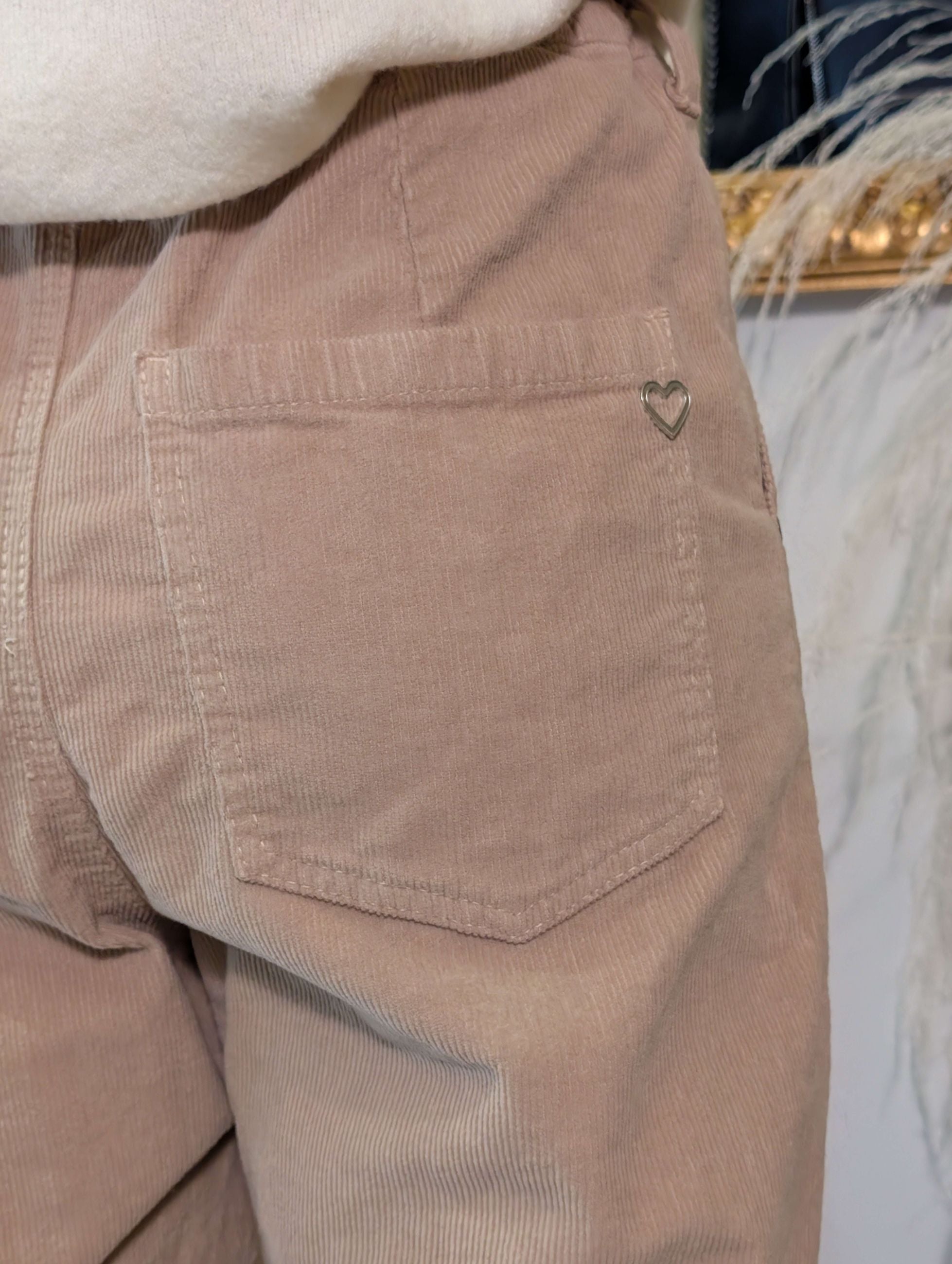 Panta chino in velluto con charm - PLEASE
