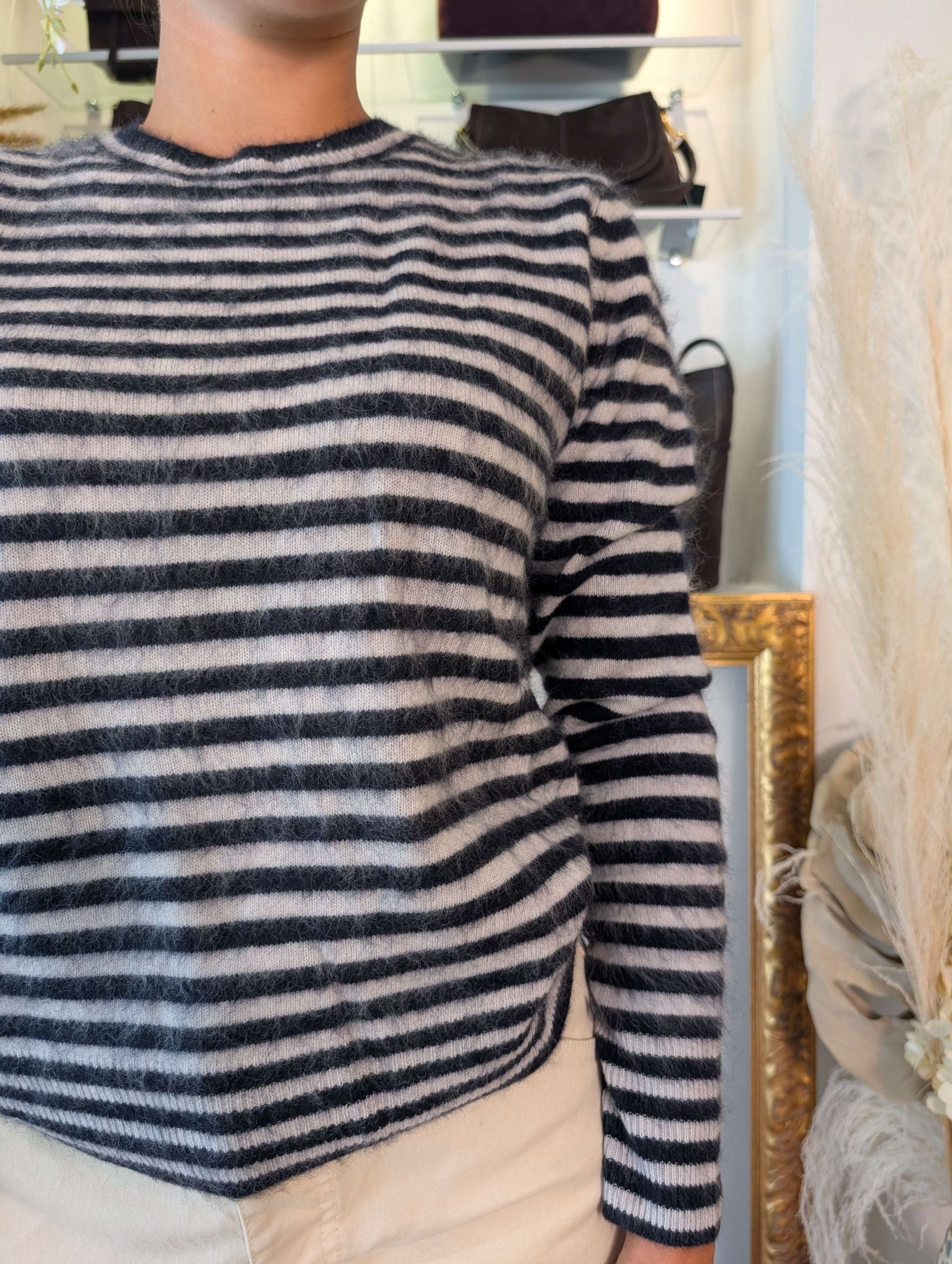 Maglia french stripes multicolor lana-cachemire - TENSIONE IN