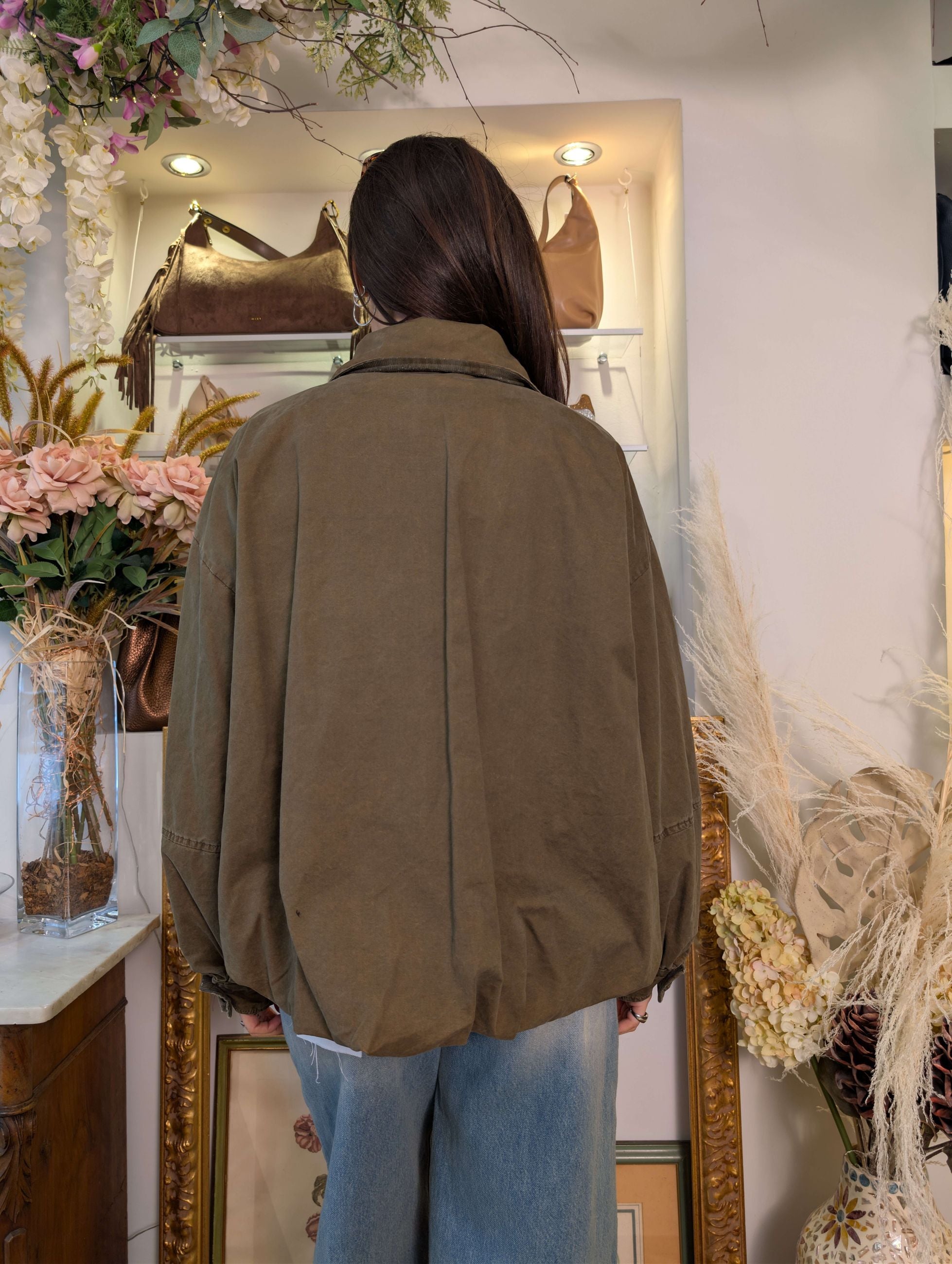 Giubbotto bubble silhouette in gabardina used - SHE_FLORENCE_LAB