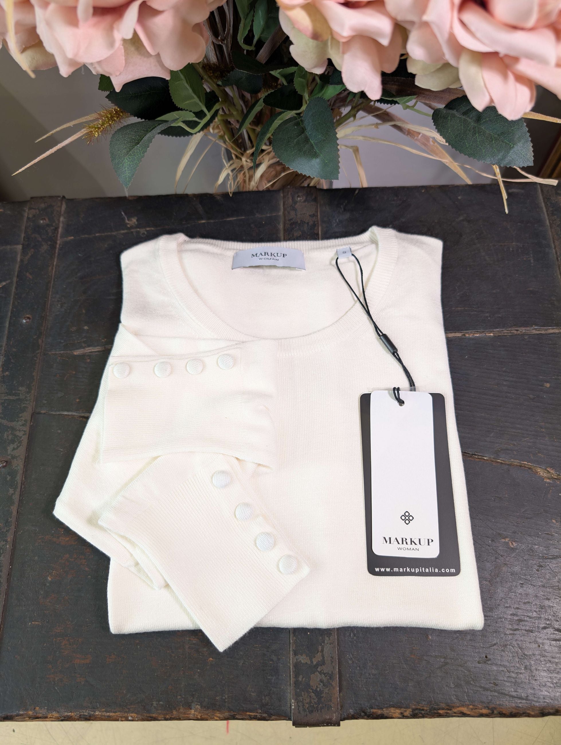 Maglioncino paricollo con bottoncini ai polsi - MARKUP DONNA