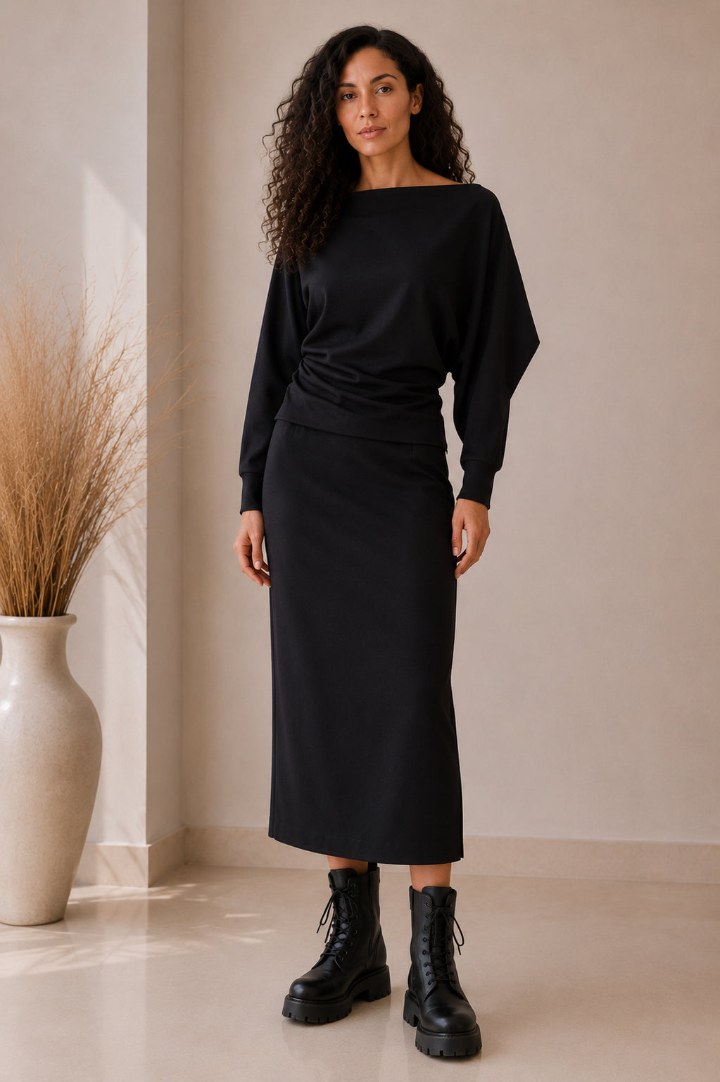Blusa kimono in punto milano - .SOLO TRE