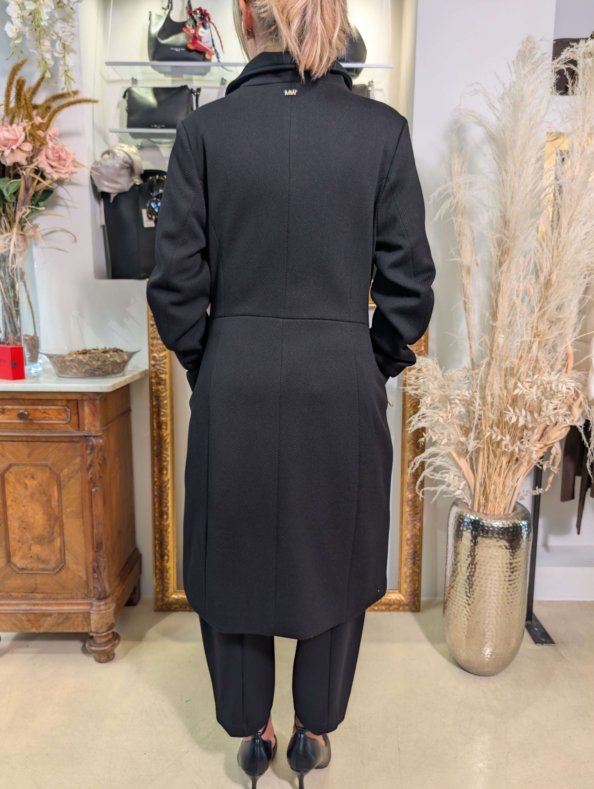 Cappotto midi  in panno tecnico diagonale - MARKUP DONNA