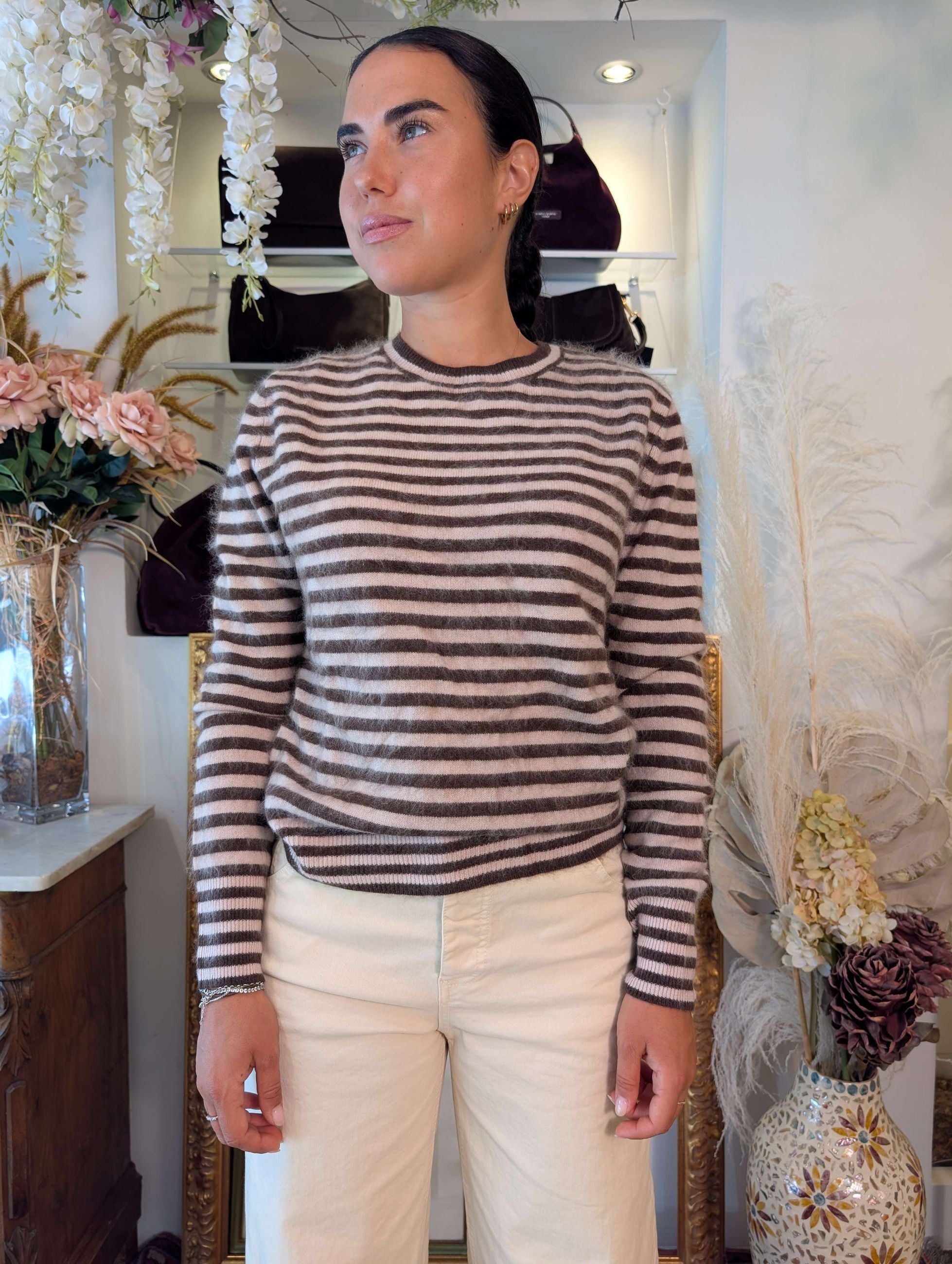 Maglia french stripes multicolor lana-cachemire - TENSIONE IN