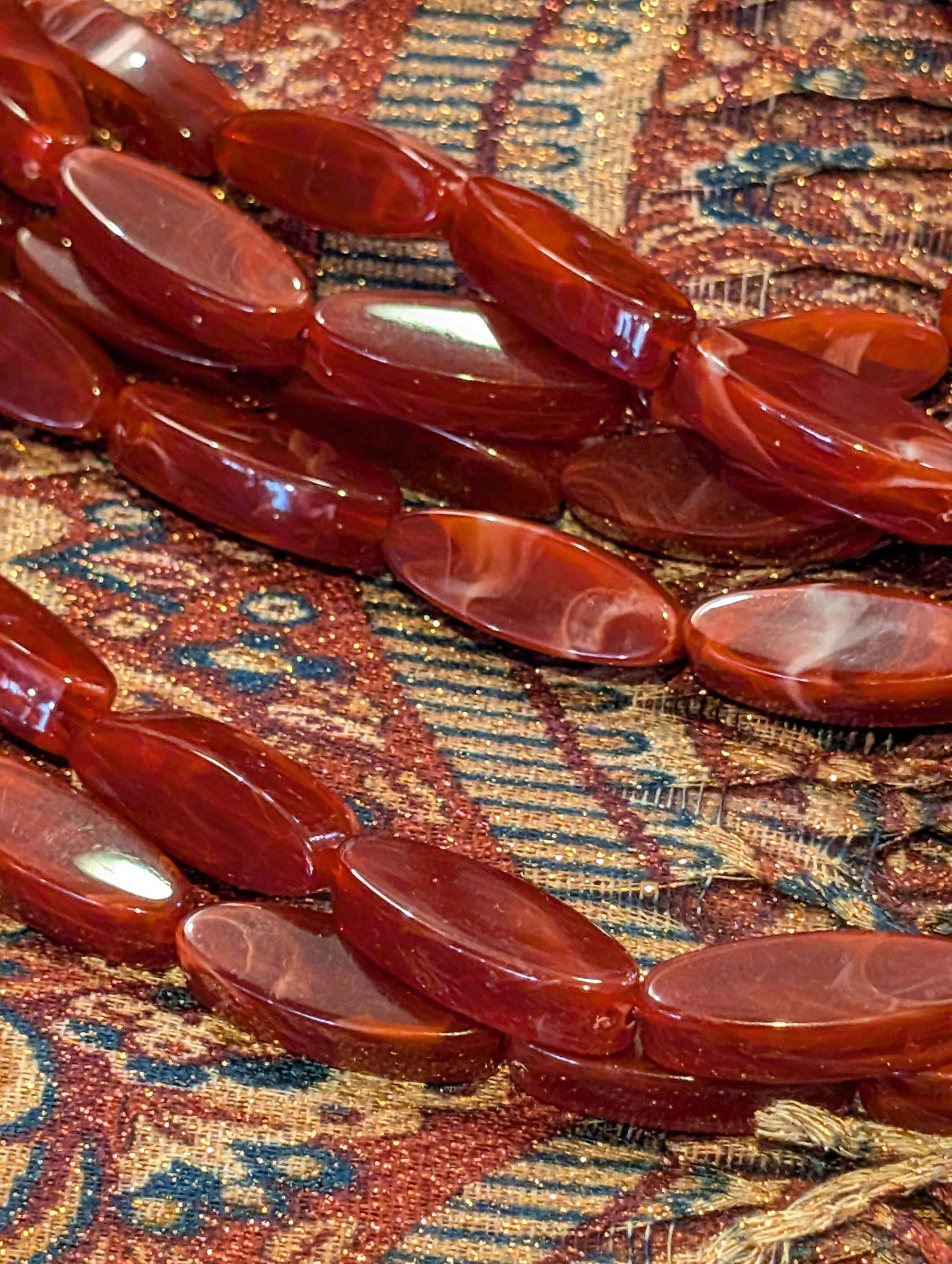 COLLANA AGATA MULTIFILO IN RESINA ROSSO - NALI'