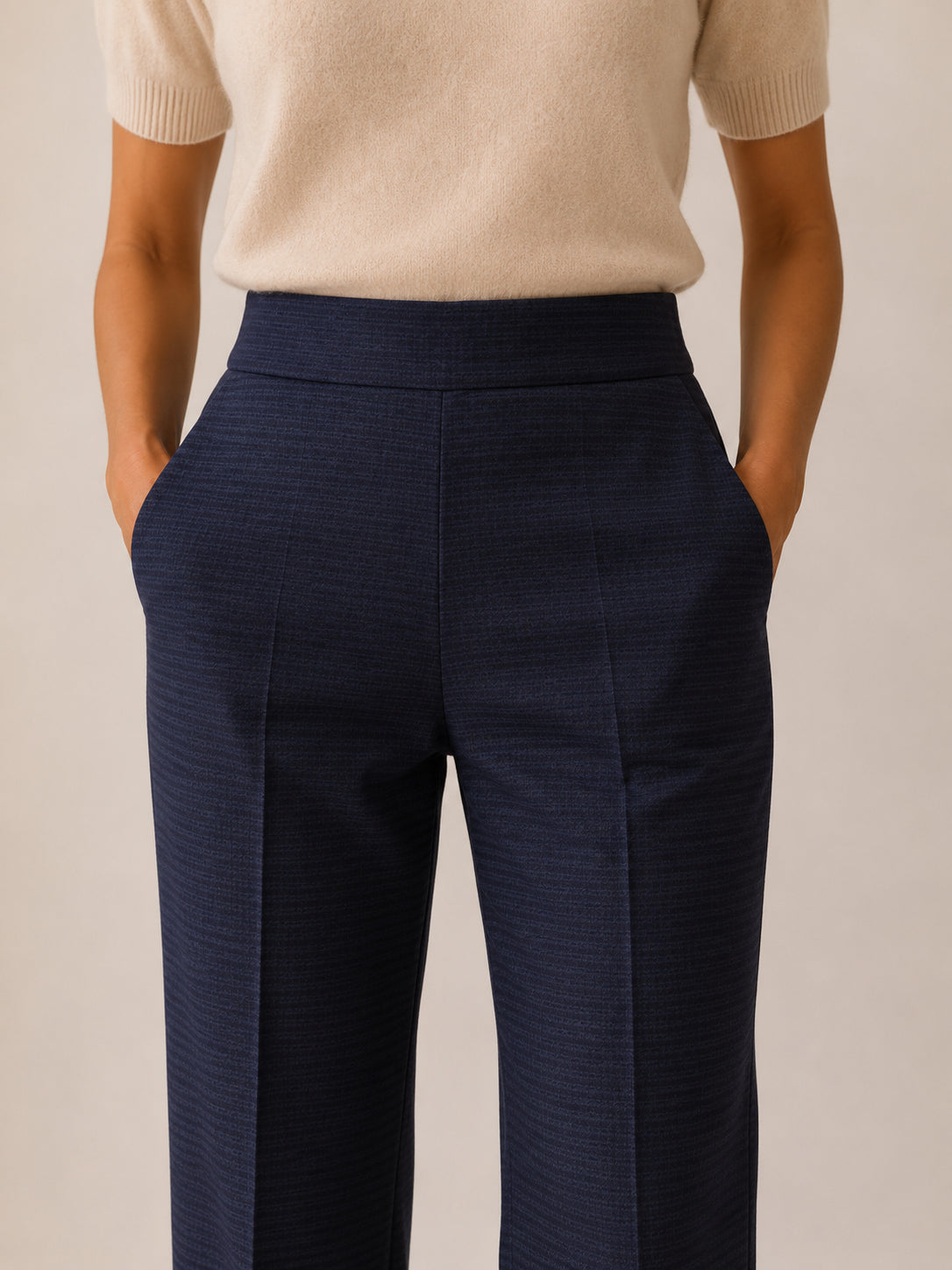 Panta cropped in flan pied de poule - Sandro Ferrone