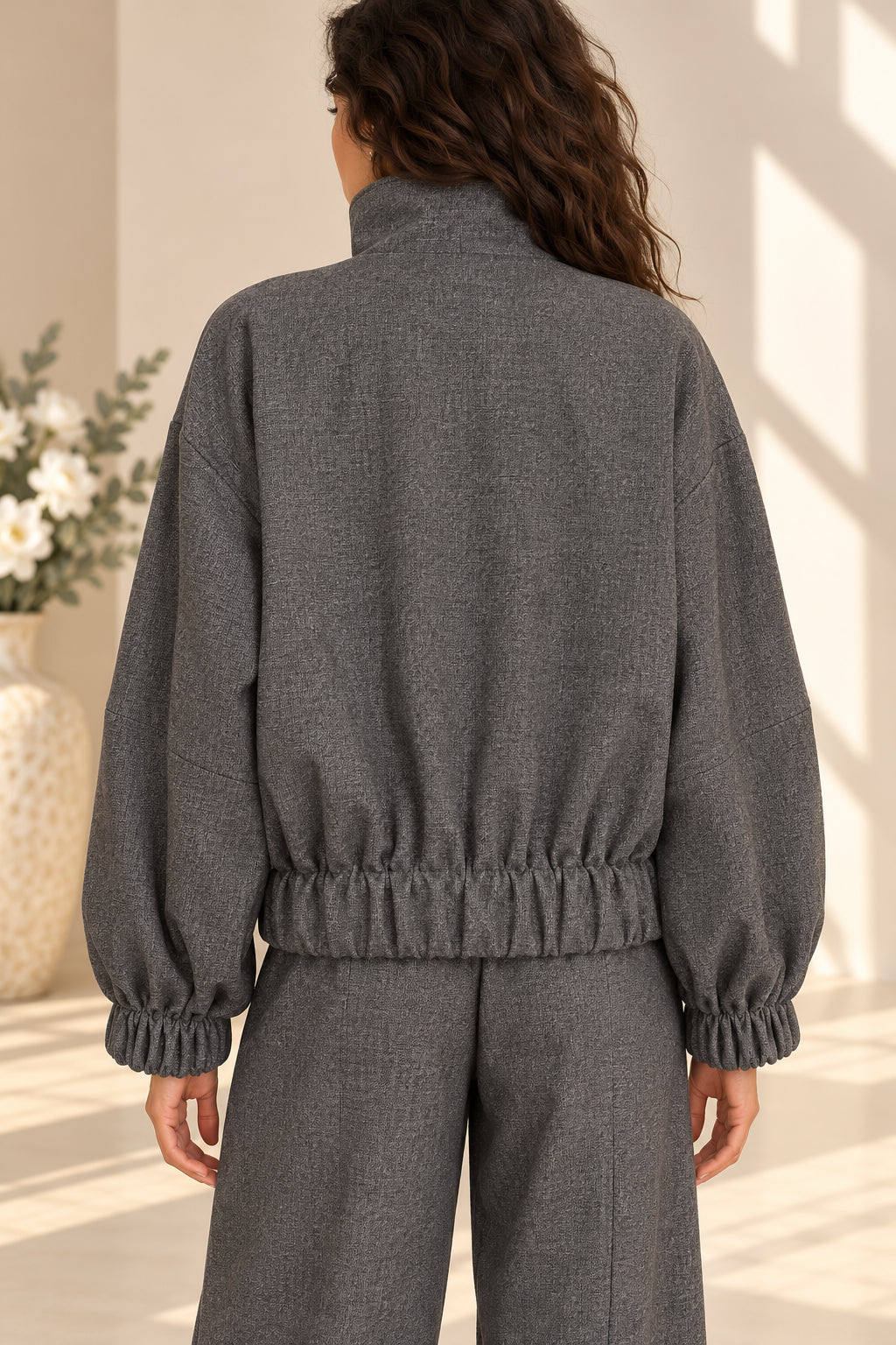 BOMBER CON COLLO ALTO E ZIP - PLEASE