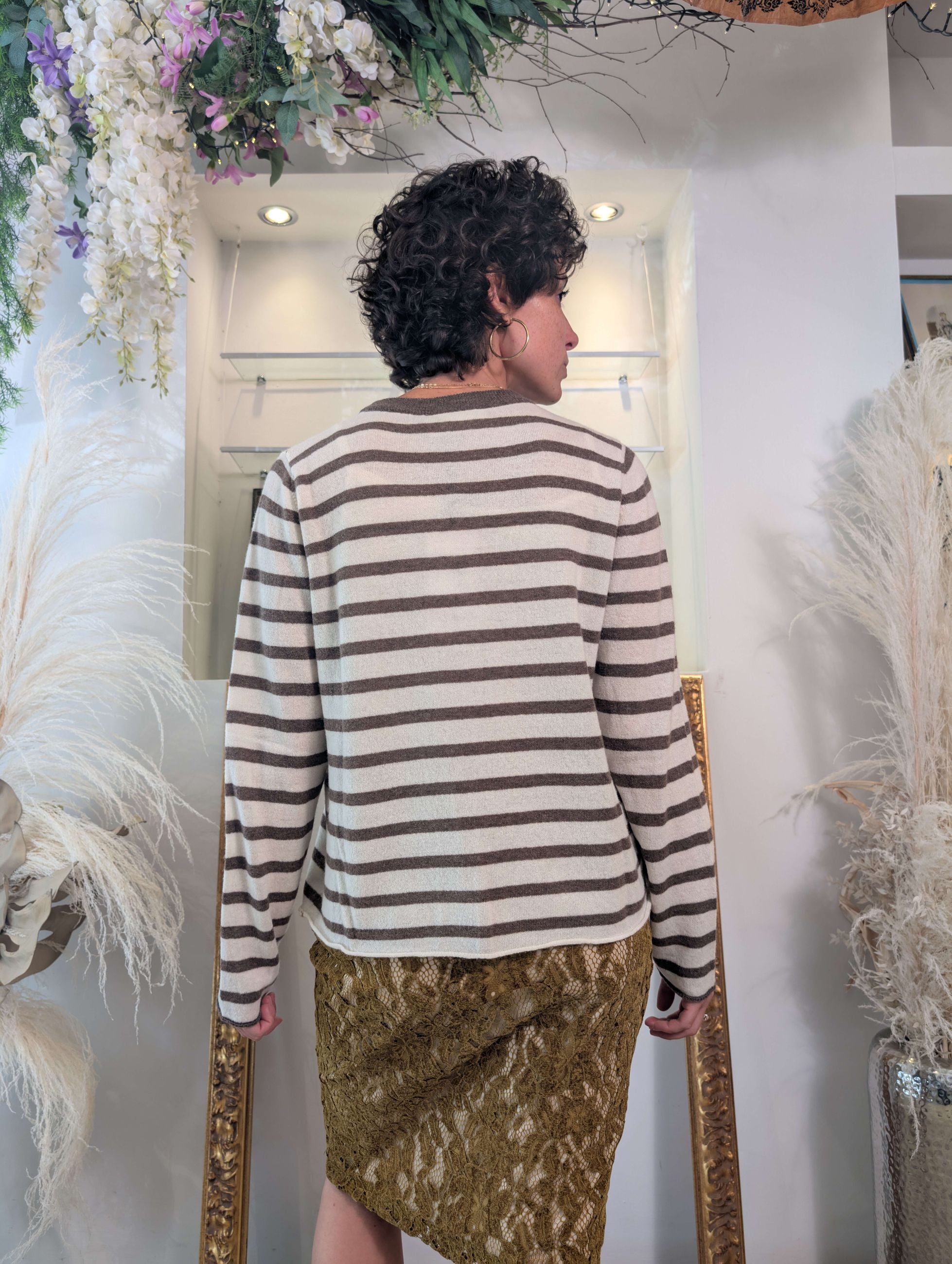 Maglia french stripes in lana e cachemire - .SOLO TRE