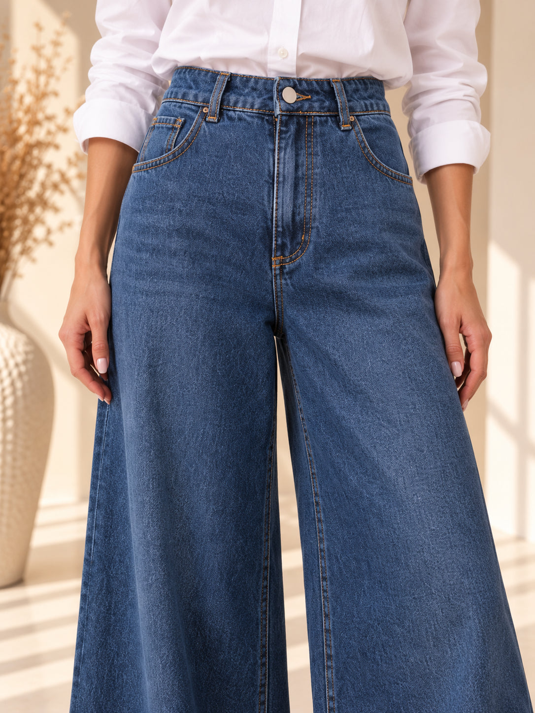 Jeans Palazzo in Denim - SHE_FLORENCE_LAB