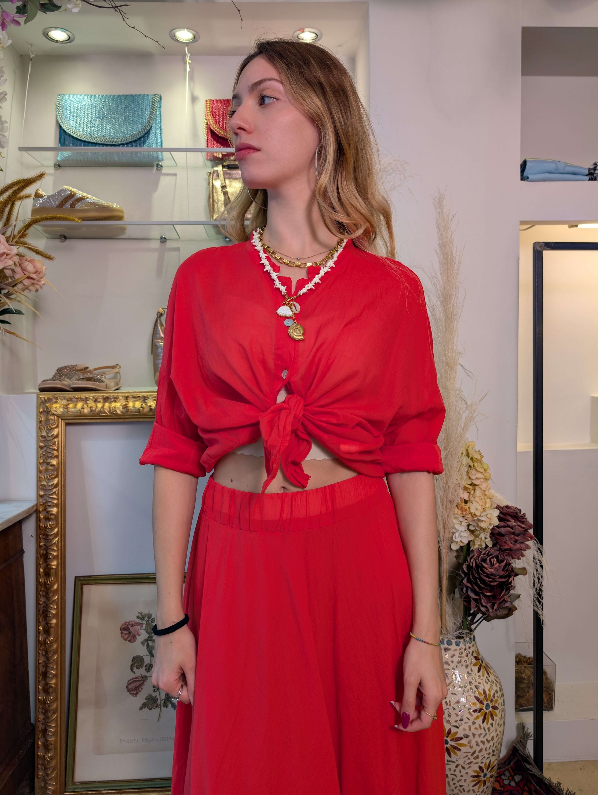 Camicia coreana in mussola di cotone - SHE_FLORENCE_LAB