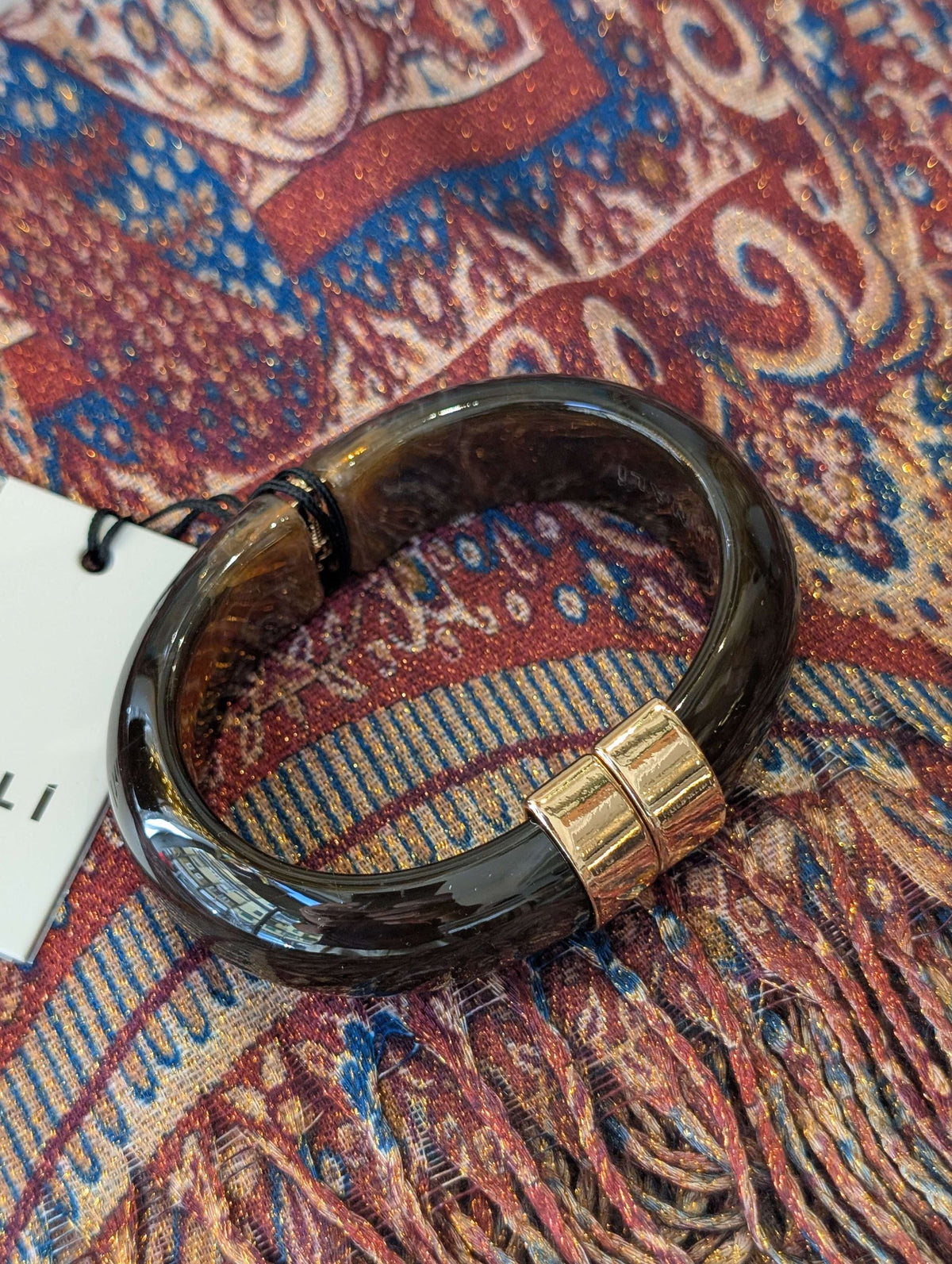 BRACCIALE MICHI DETTAGLIO ORO  RESINA MARRONE - NALI'