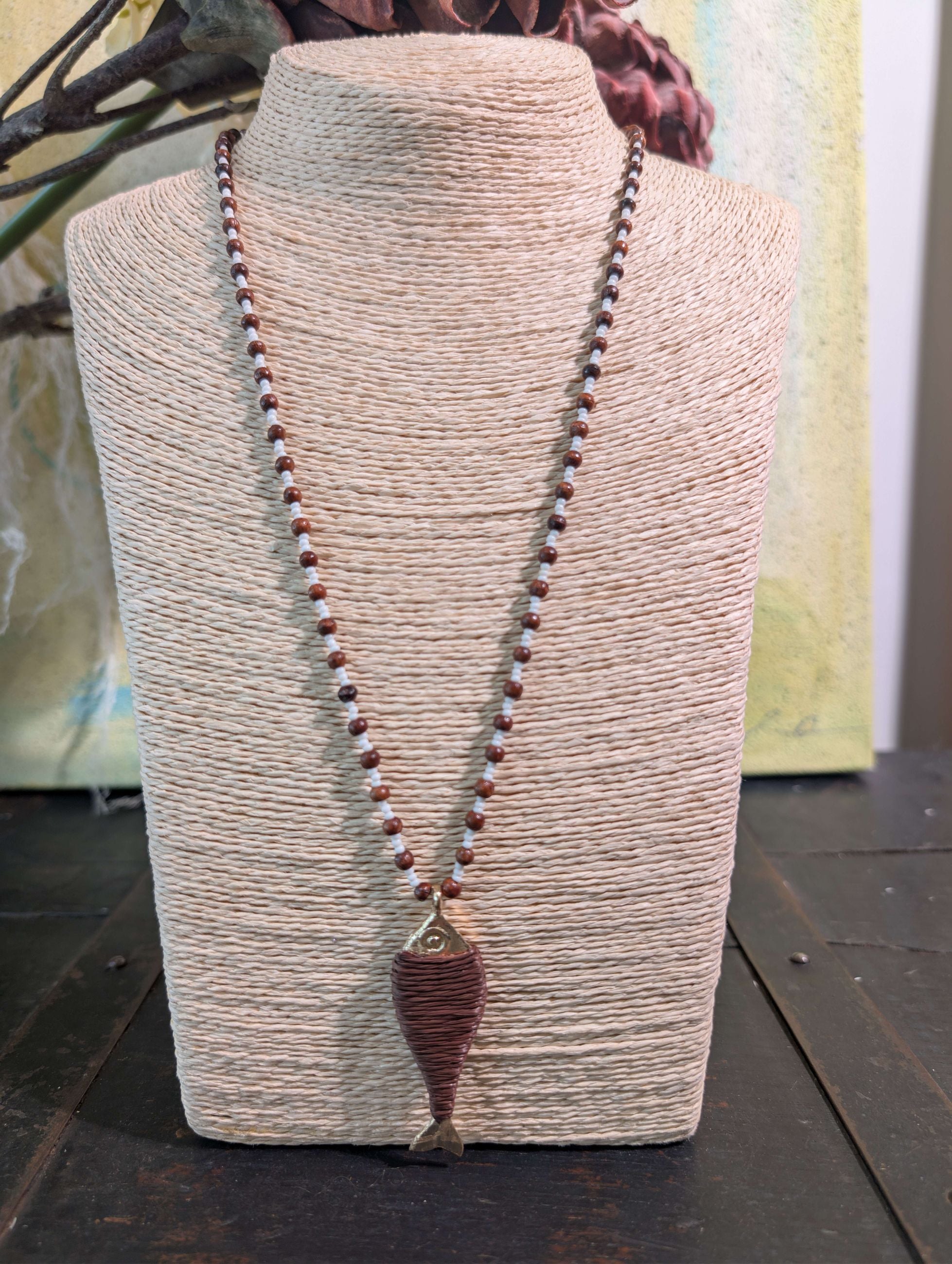 COLLANA PARTENOPE LUNGA ORO/MARRONE - NALI'