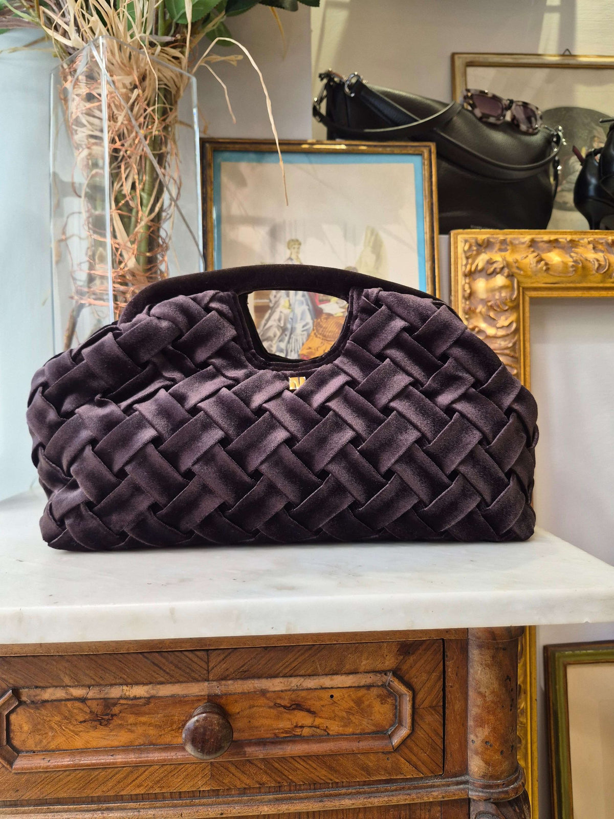 BORSA QUEEN A MANO INTRECCIATA MARRONE - NALI'