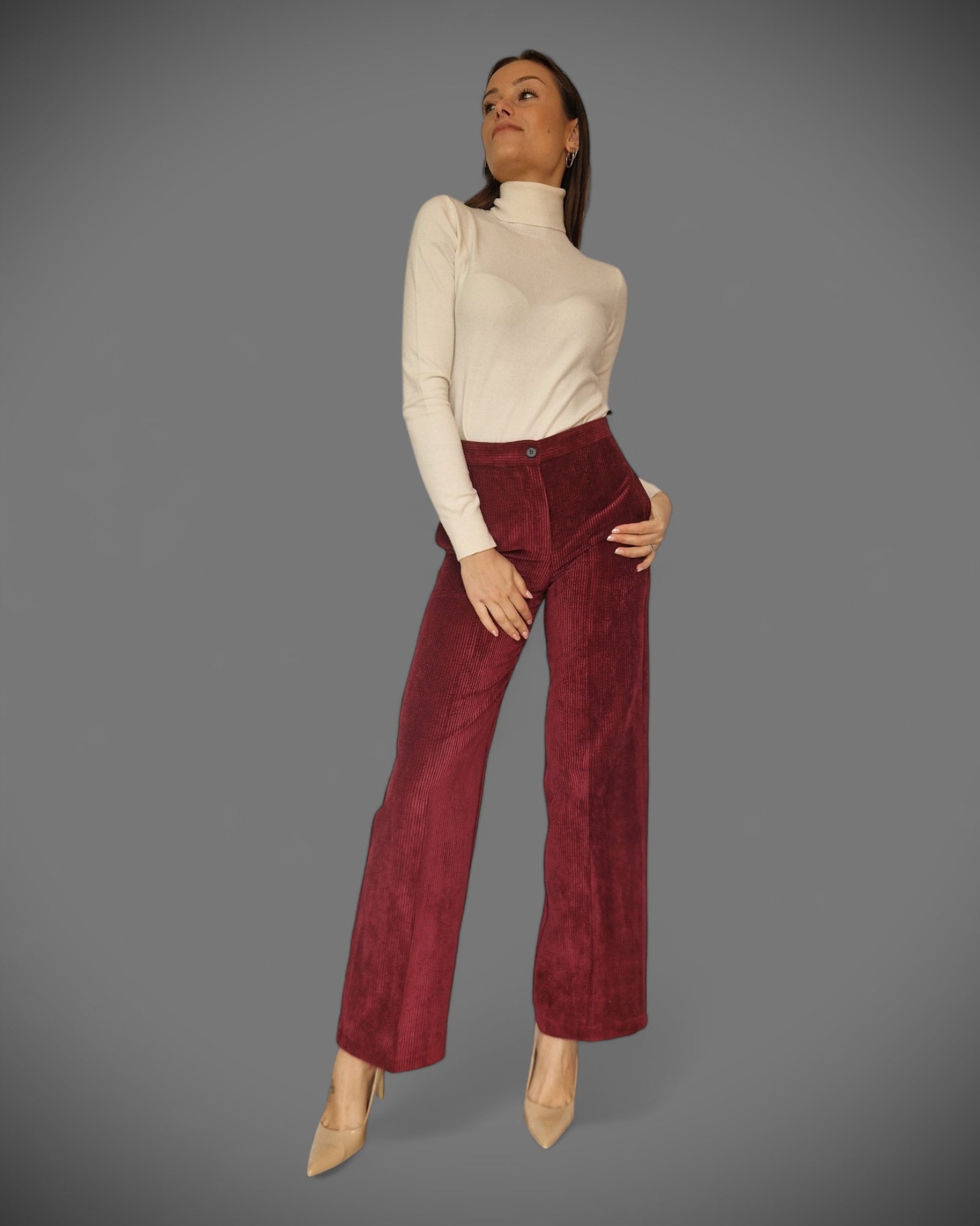 Pantalone velluto coste vino VICOLO