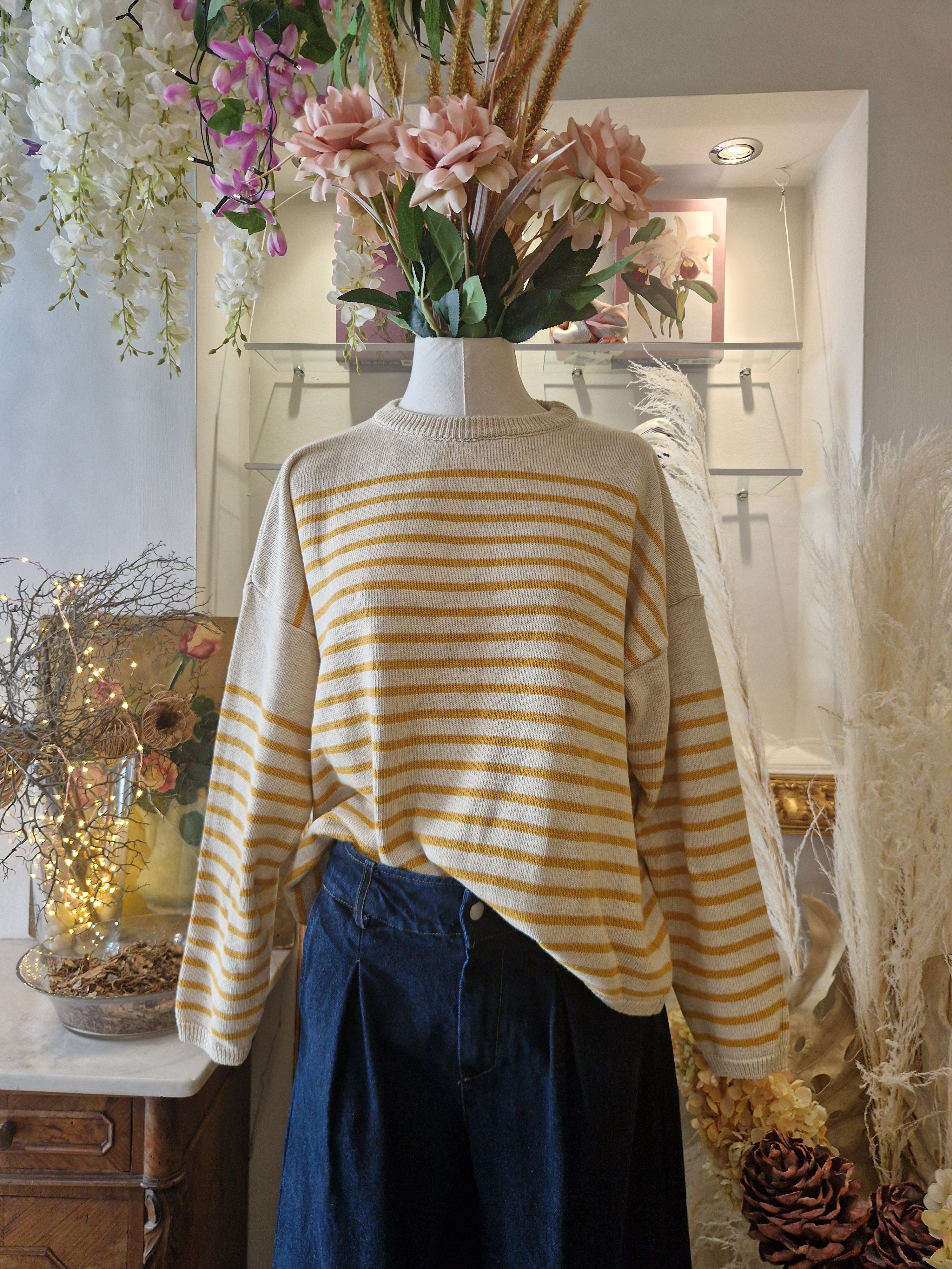 Maglia cotton stripes giallo - SHE_FLORENCE_LAB