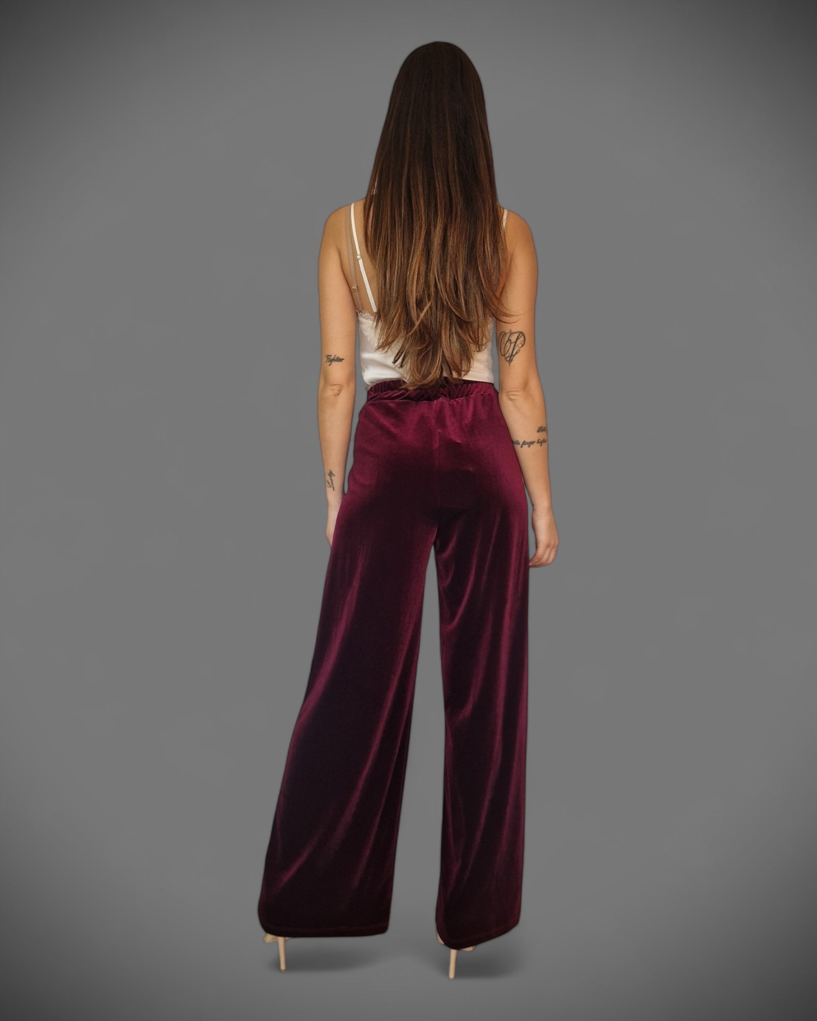 Pantalone bordeaux smooth velvet - TENSIONE IN