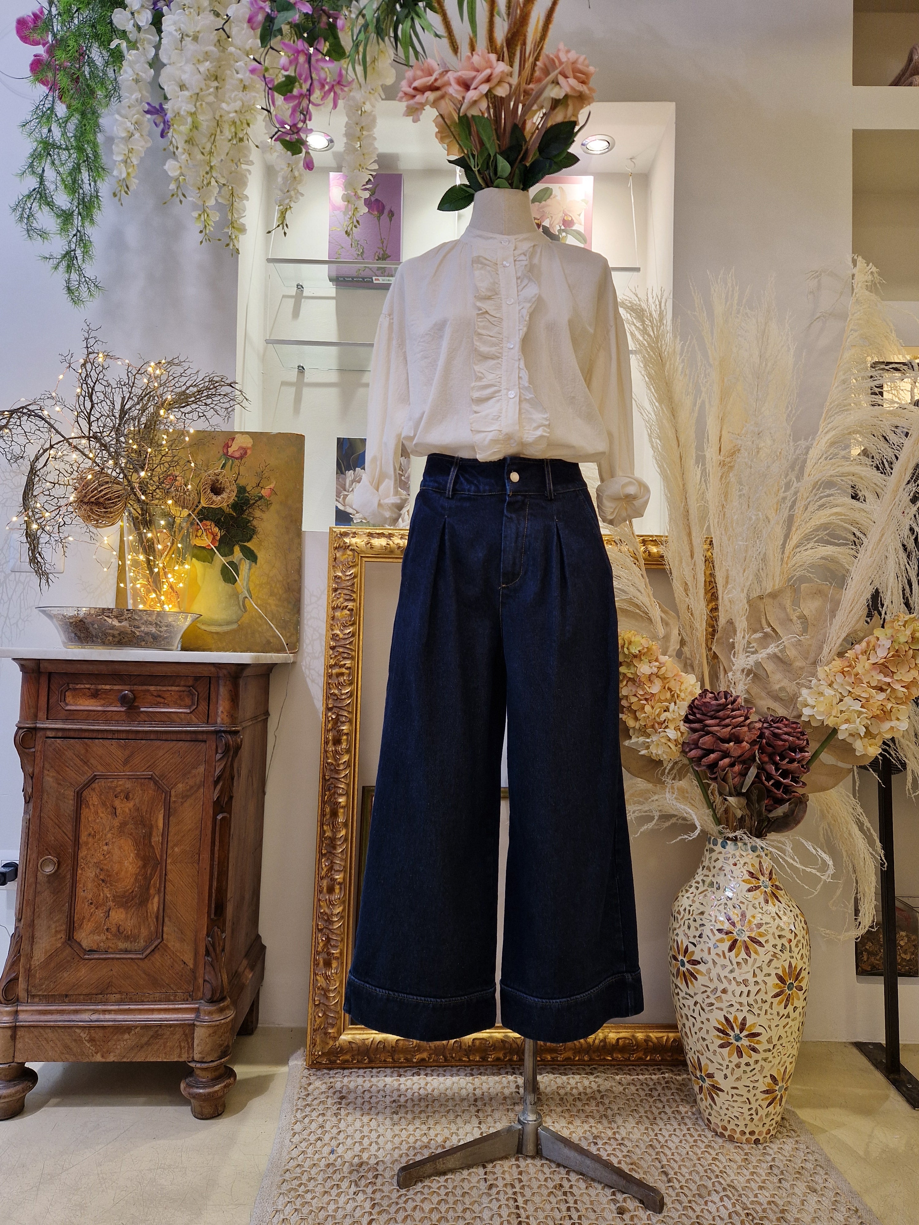 Pantalone natural blue denim - SHE_FLORENCE_LAB