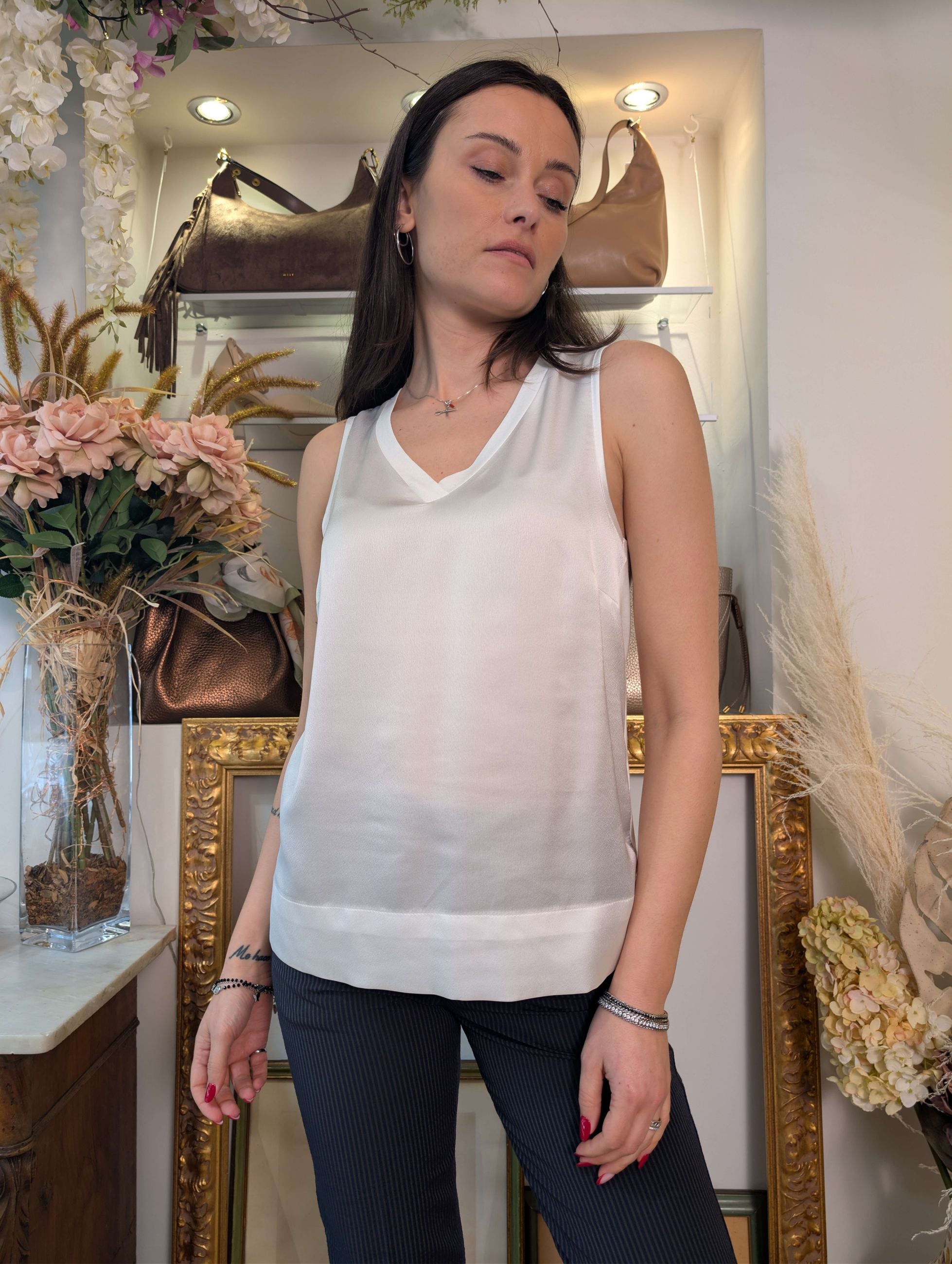 Canotta tessuto bimaterico - Sandro Ferrone