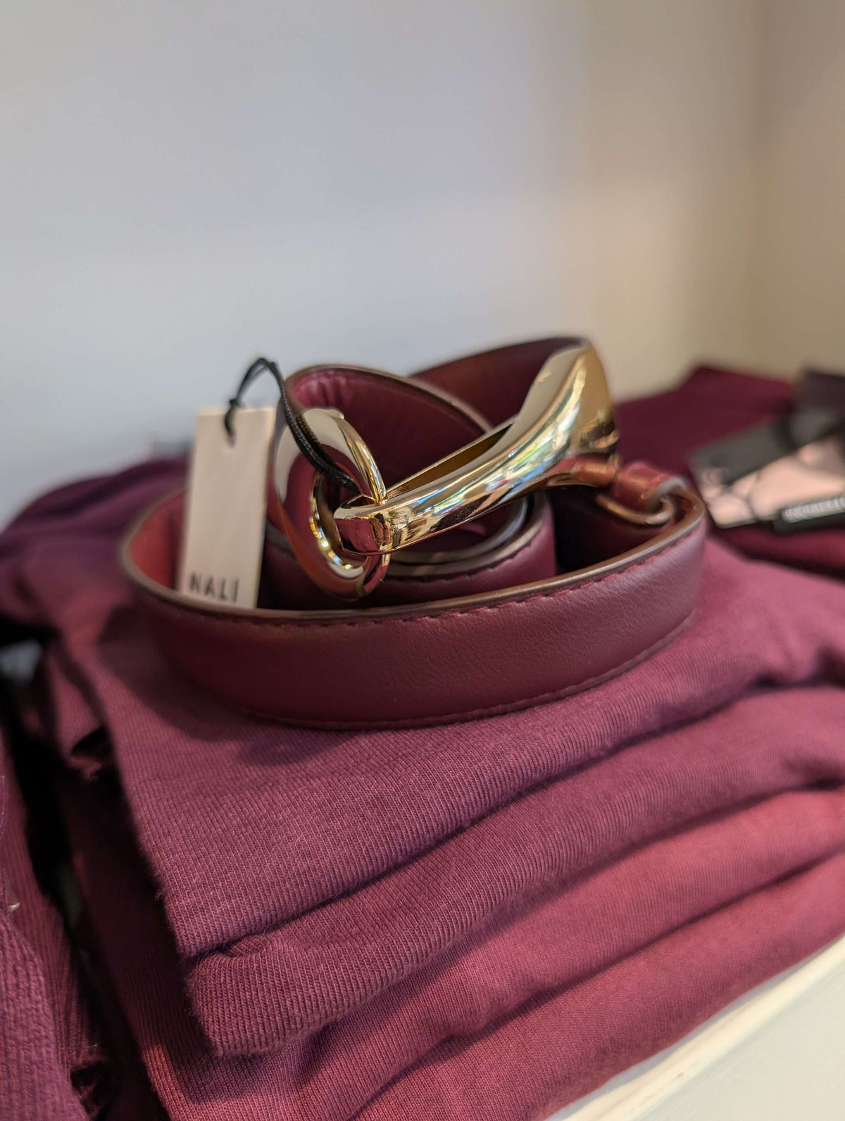 CINTURA TEDA CON GANCIO REGOLABILE BORDEAUX - NALI'