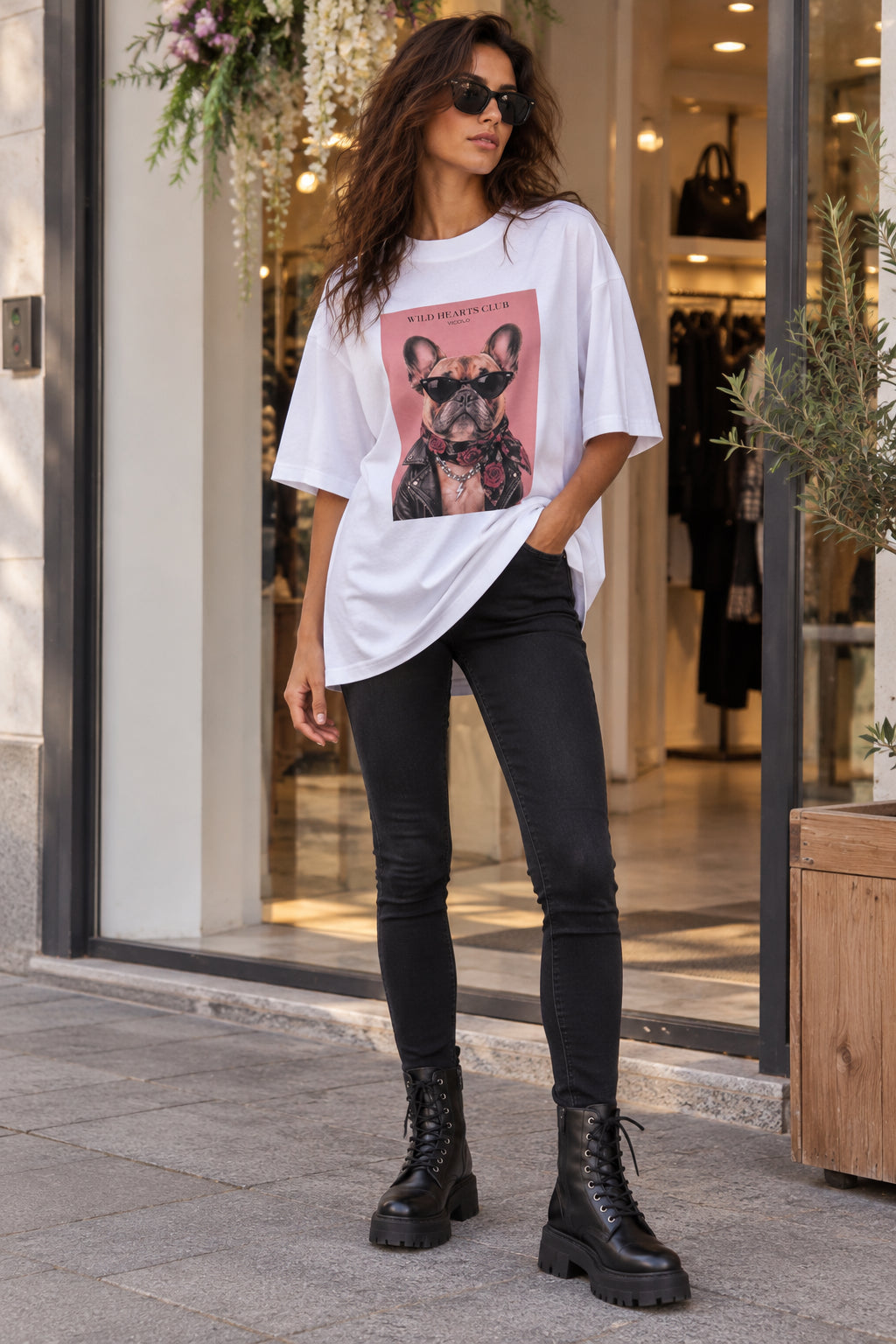 T-Shirt Oversize Wild Hearts Club - VICOLO