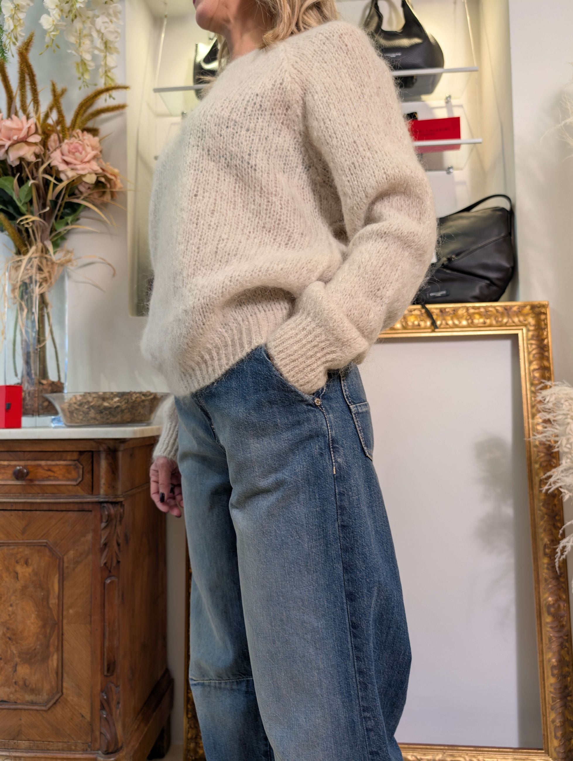 Maglia paricollo in kid mohair - SHE_FLORENCE_LAB