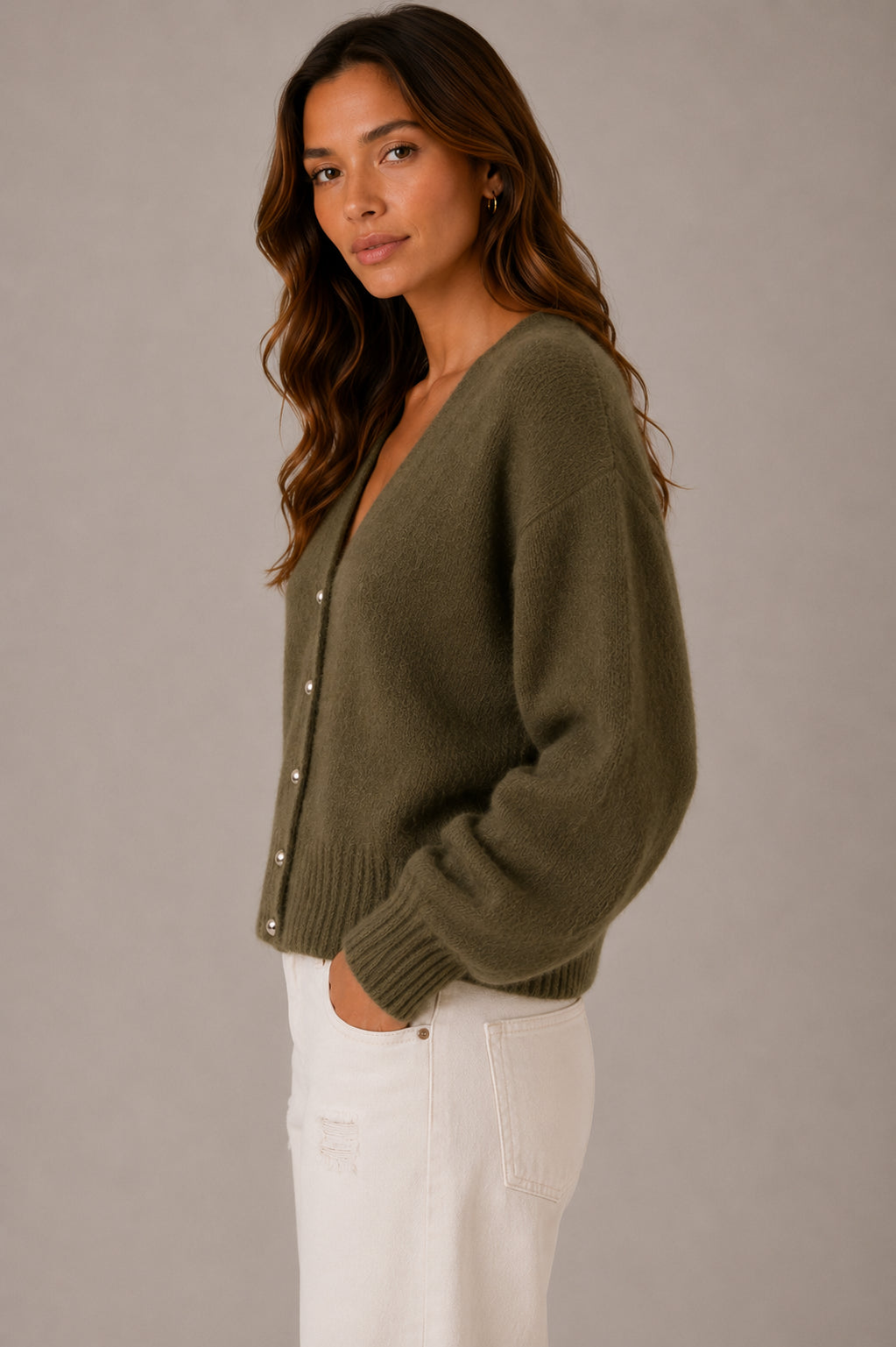 Cardigan in angora - .SOLO TRE