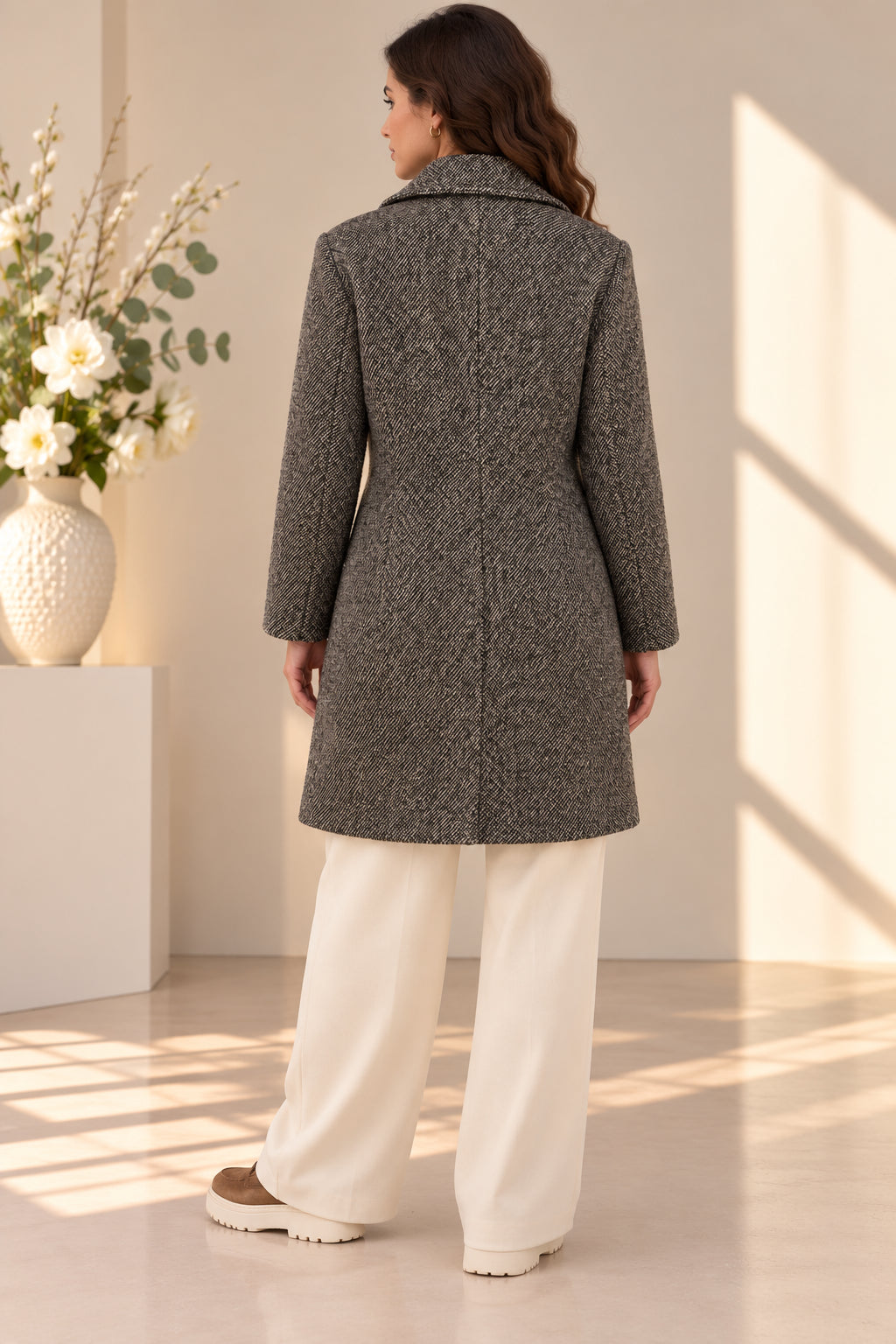 Cappotto in tweed castagna - LE SARTE DEL SOLE