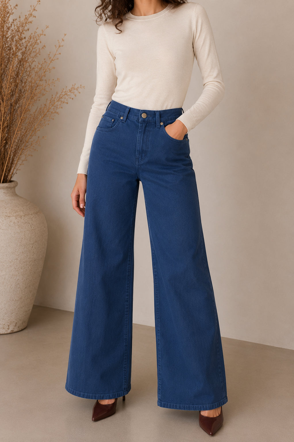 Jeans London Wide Leg Blu - HAVE ONE