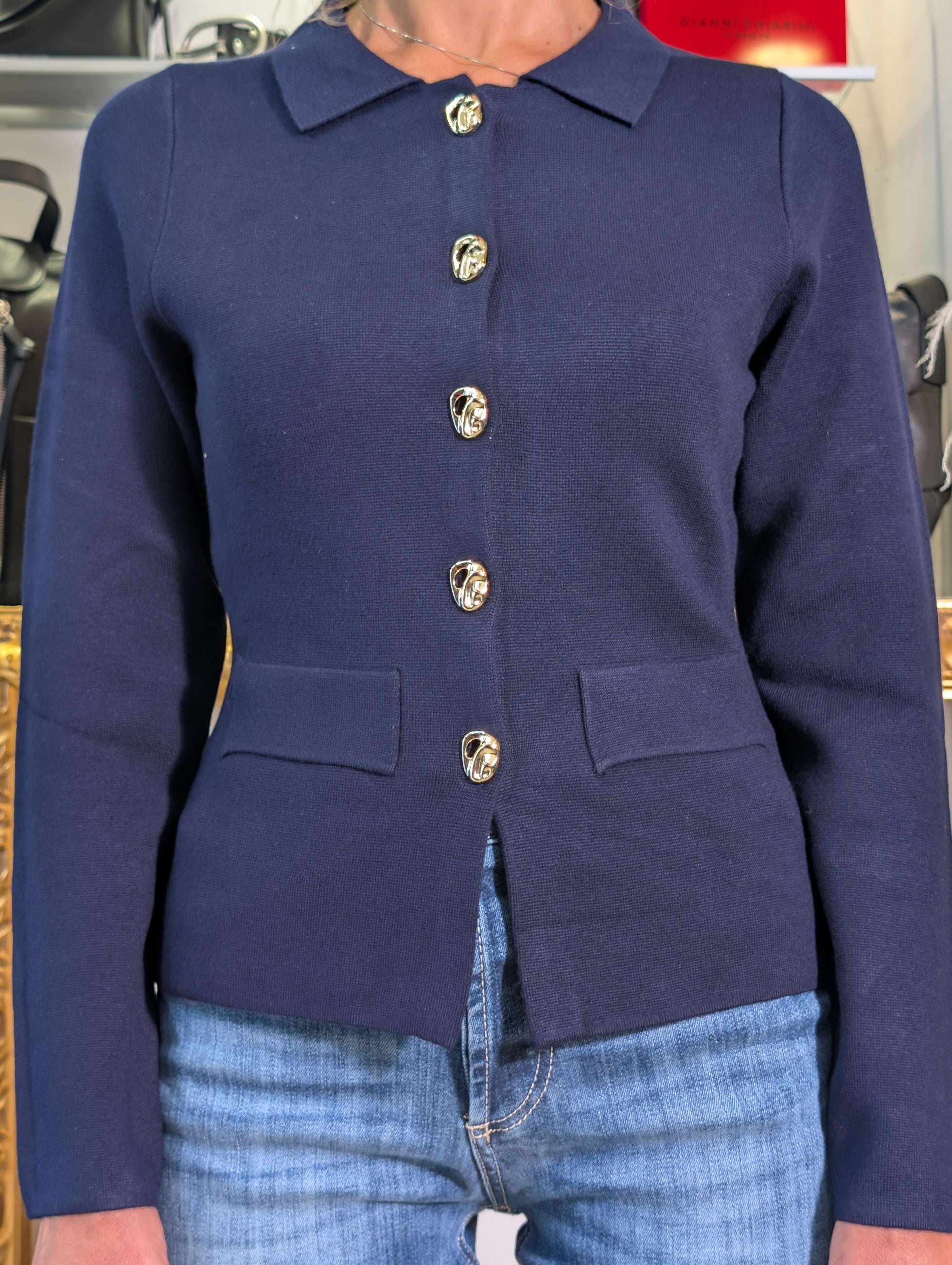 Giacca in maglia con bottoni gioiello - SHE_FLORENCE_LAB