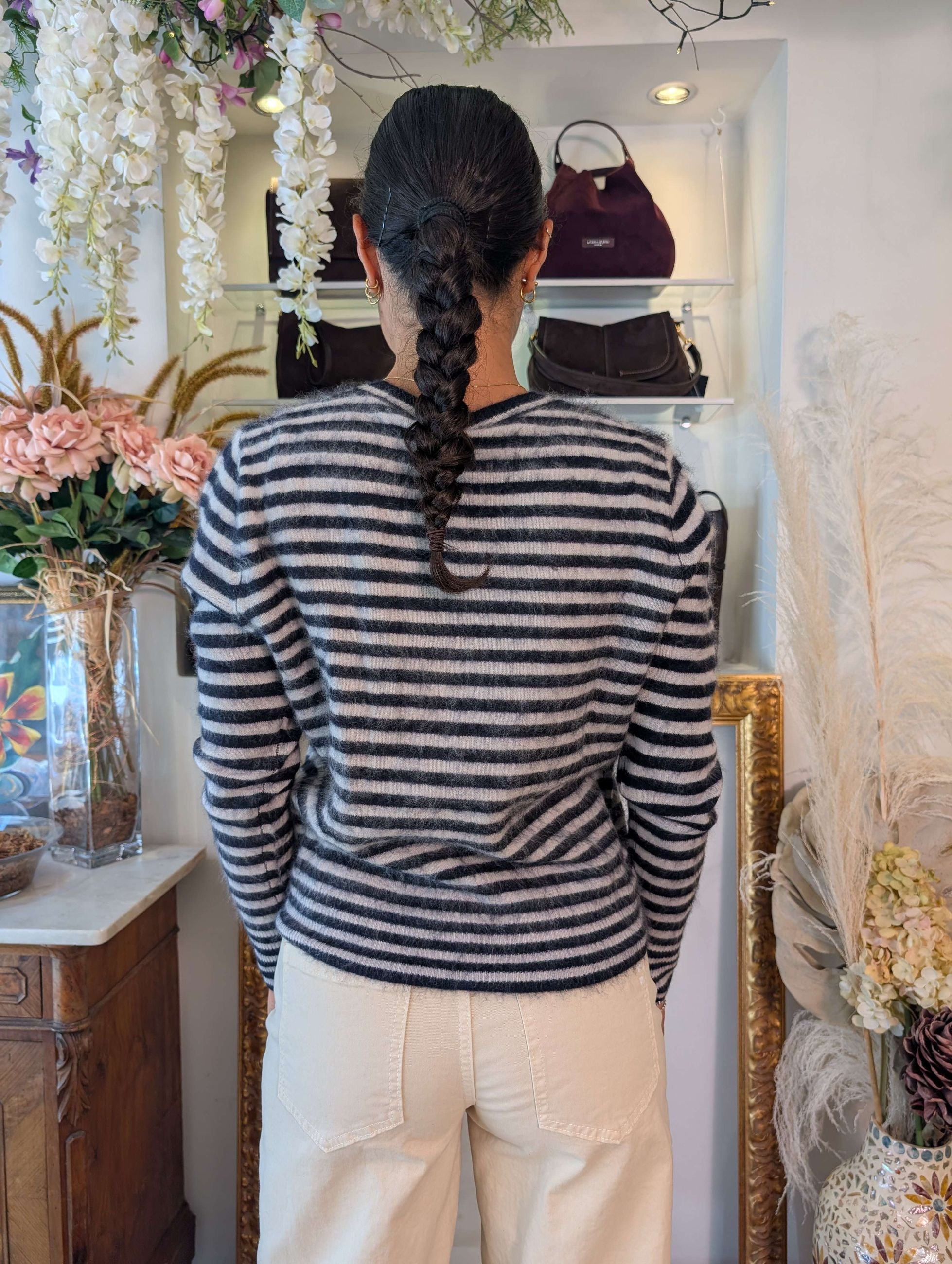 Maglia french stripes multicolor lana-cachemire - TENSIONE IN