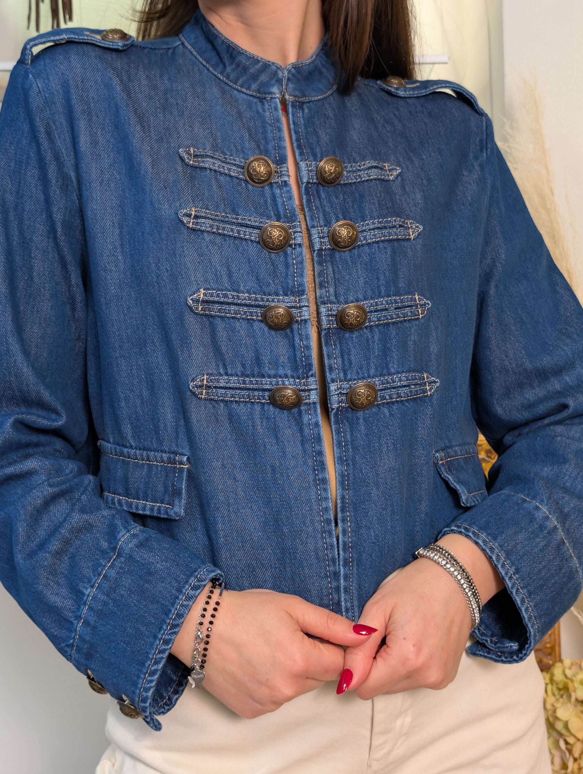 Giacca Napoleone in denim - PLEASE