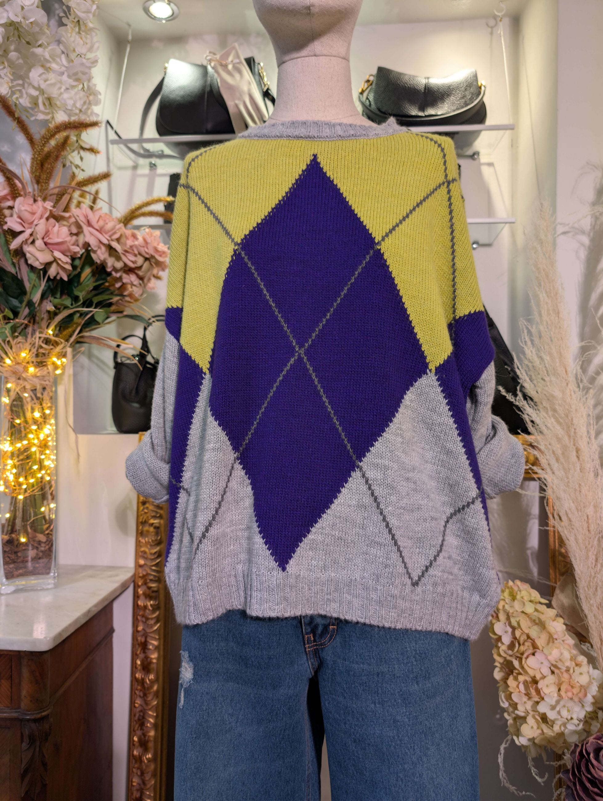 MAGLIA GIROCOLLO ROMBI - HAVE ONE