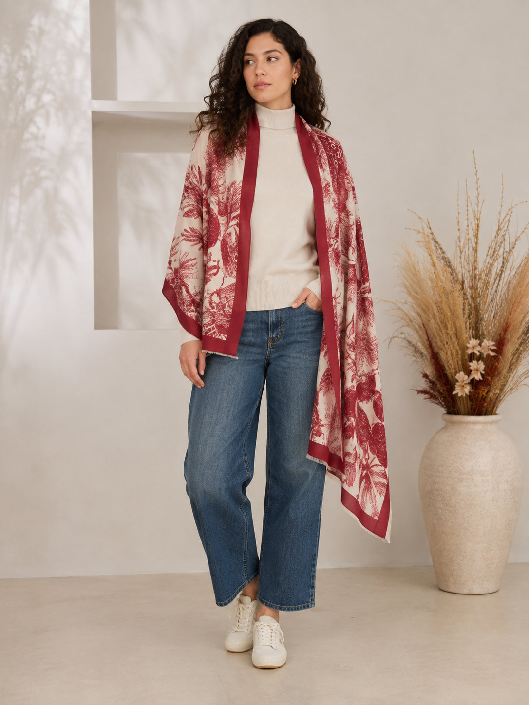 Maxi foulard stampa botanica - Sandro Ferrone