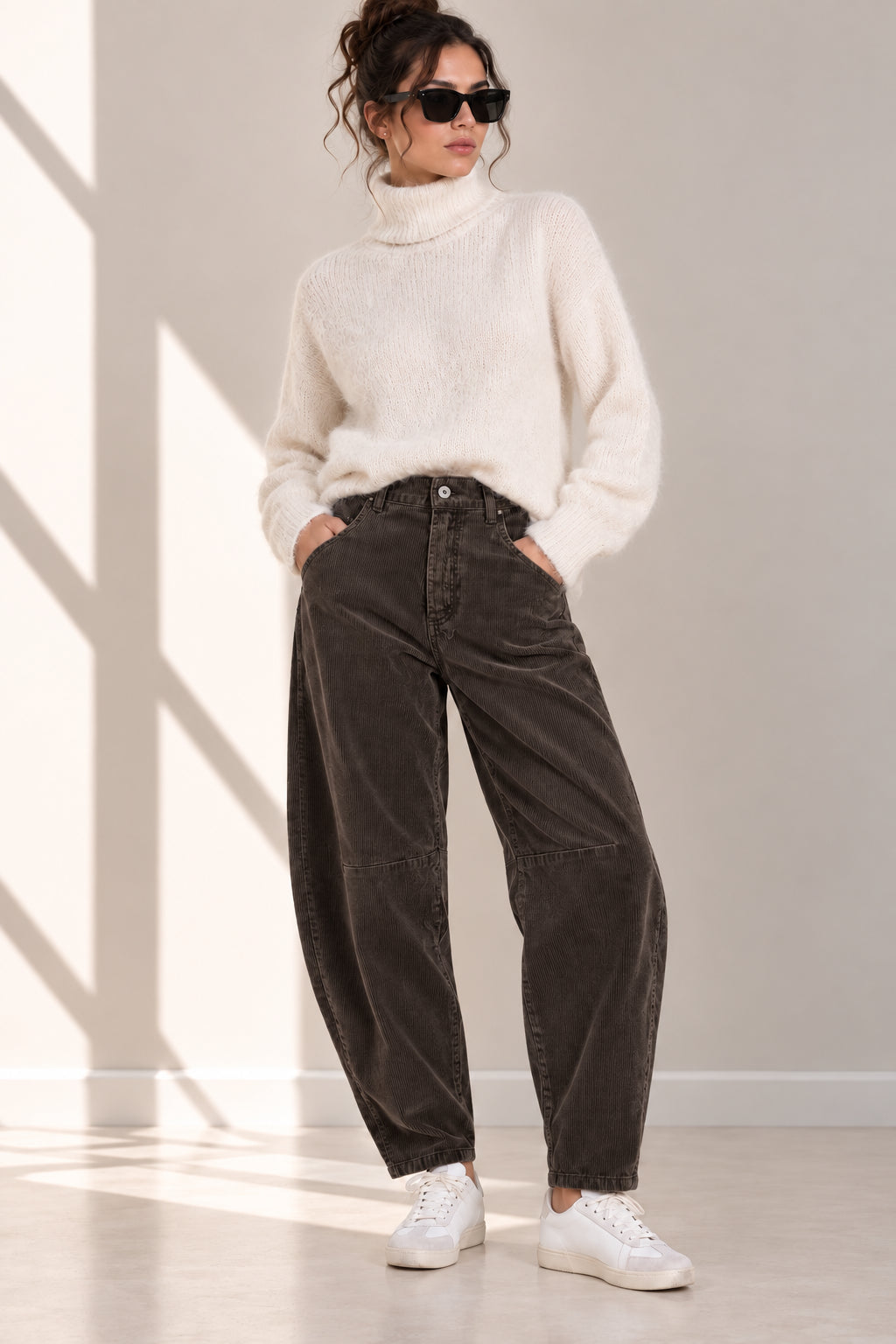 Pantalone barrel in velluto a coste - PLEASE