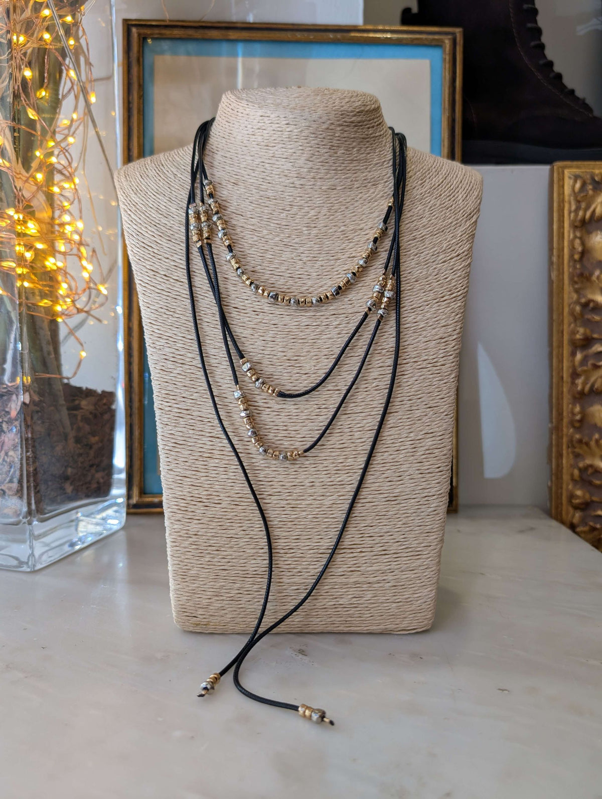 COLLANA CON CORDINO ED ELEMENTI ORO\ARGENTO - NALI'