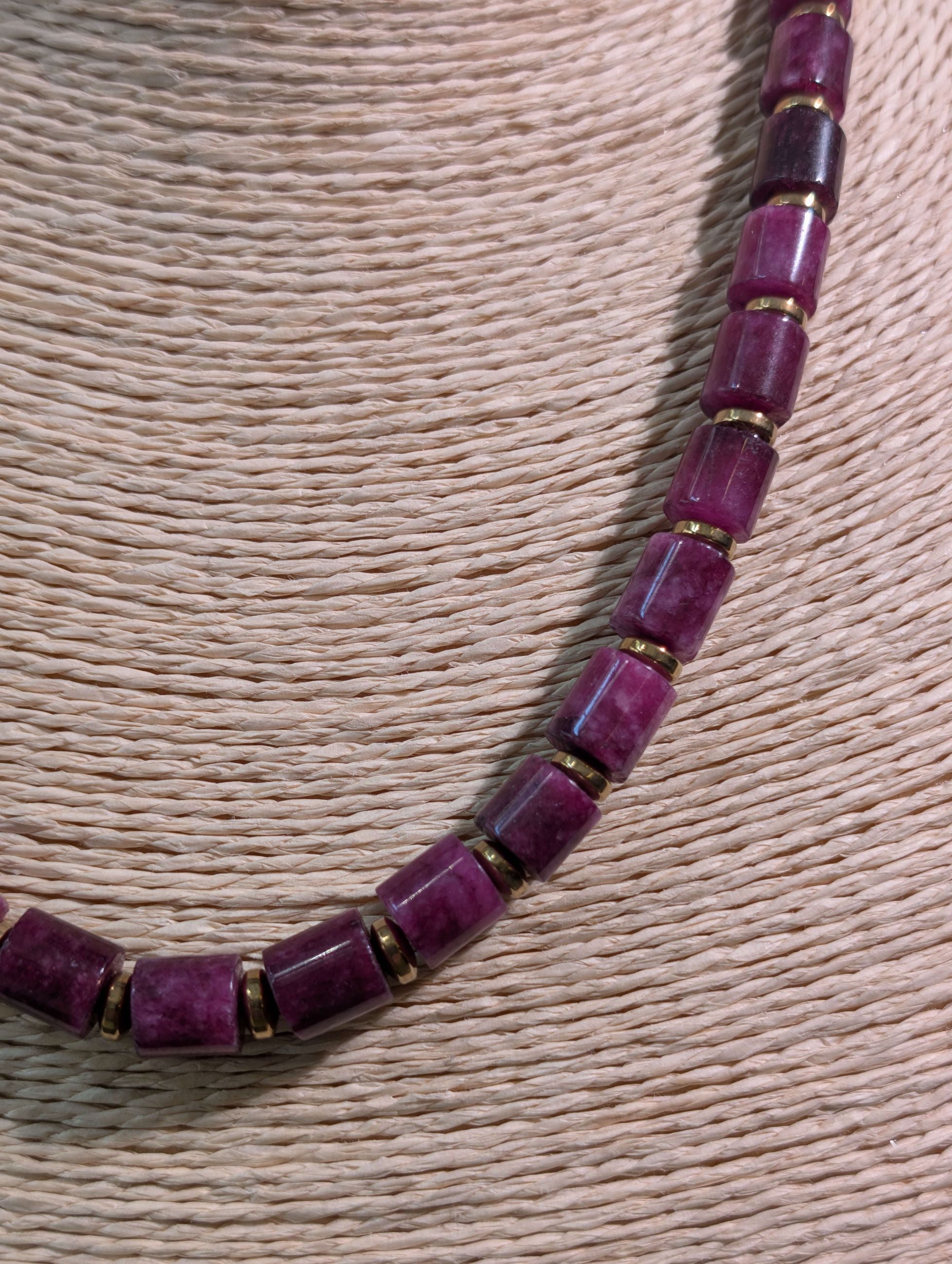 COLLANA CON PIETRE NATURALI ACC.INOS. VIOLA - NALI'