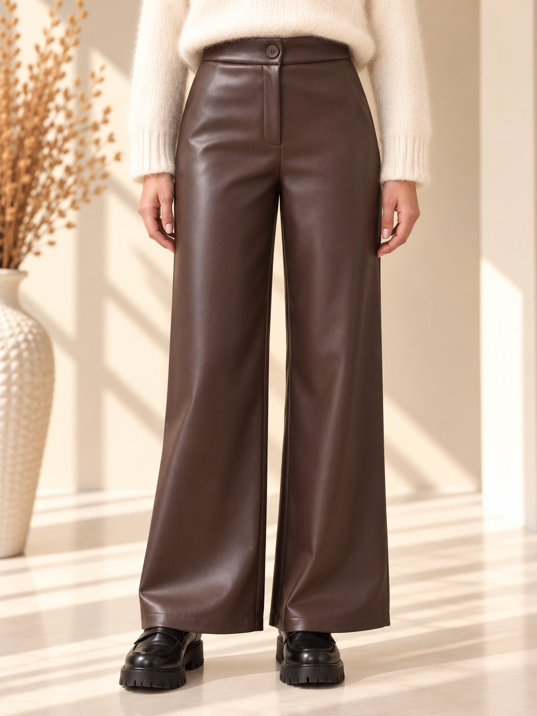 Pantalone Wide Leg in Ecopelle Soft - SHE_FLORENCE_LAB